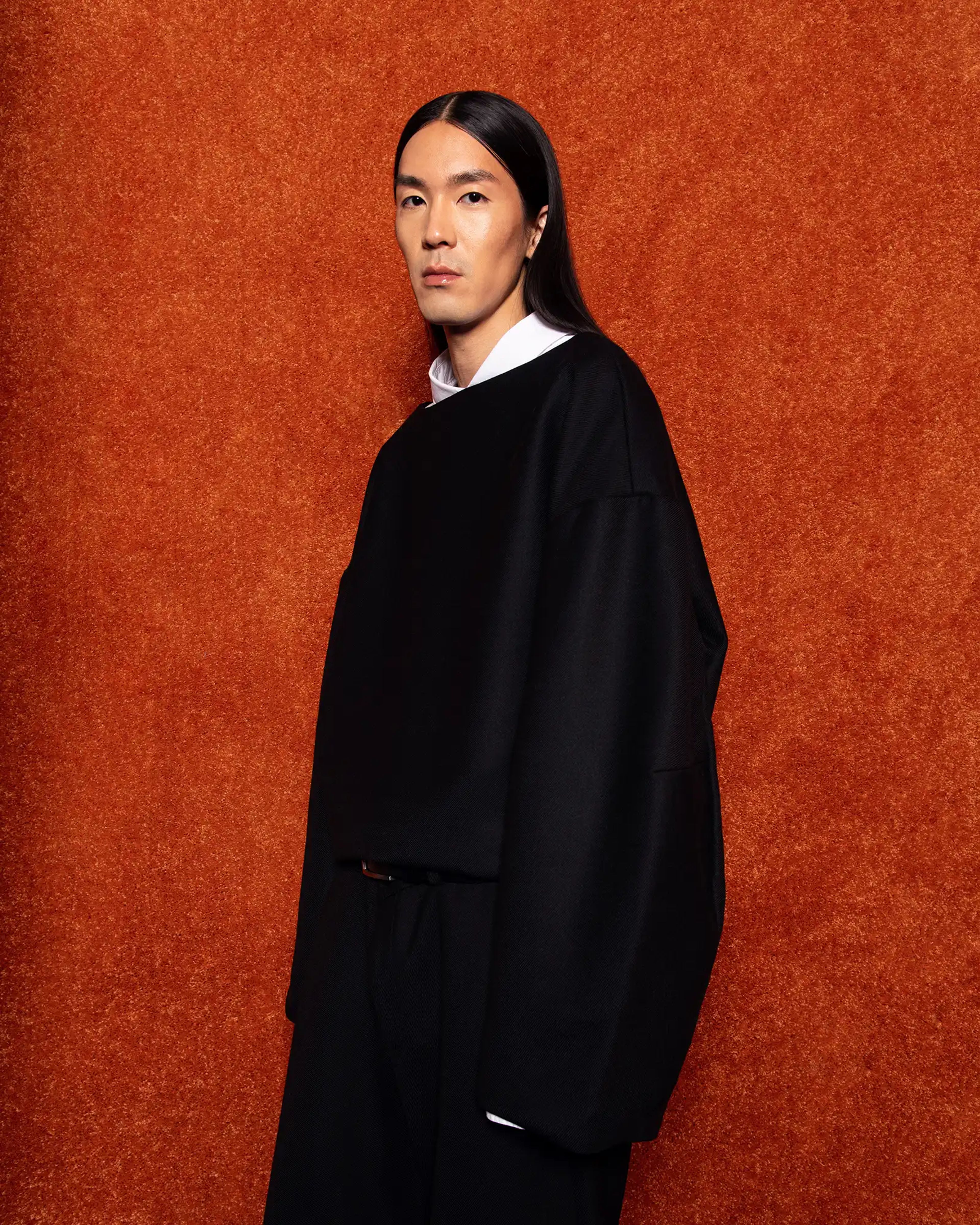 Boat Neck Jumper Black Wool - Image 2