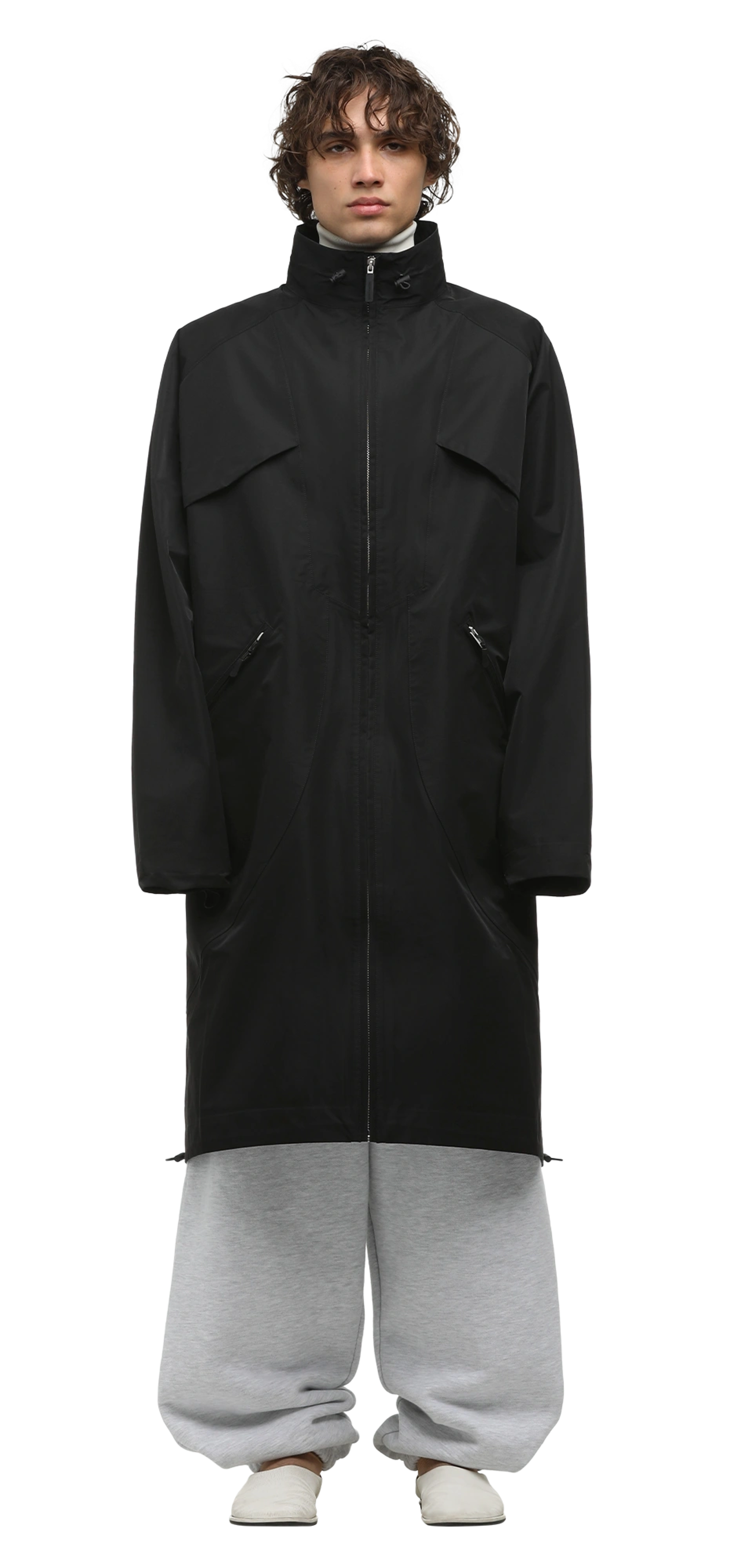 rain-coat-black character front view