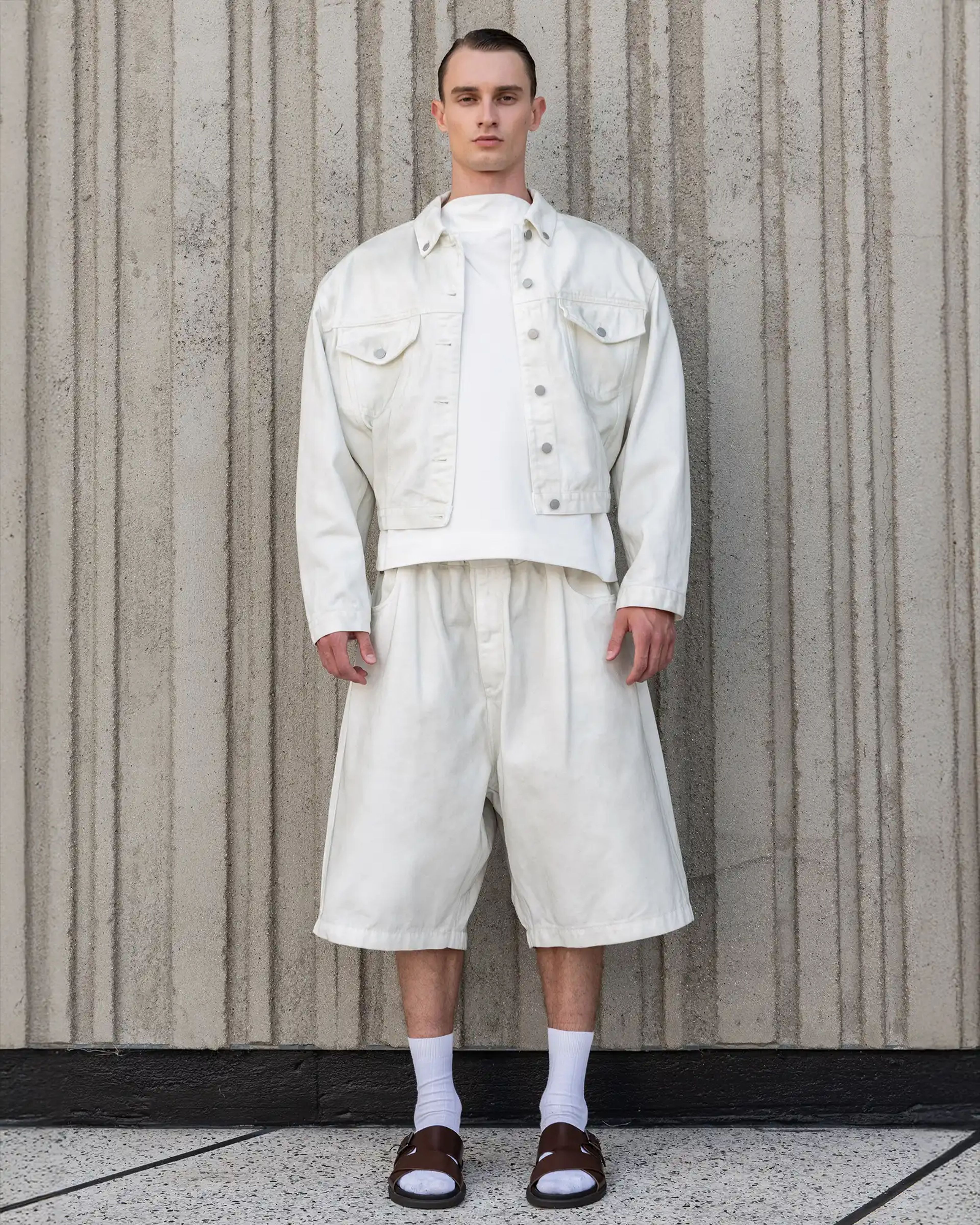 Shrunken Denim Jacket Bone - Image 2