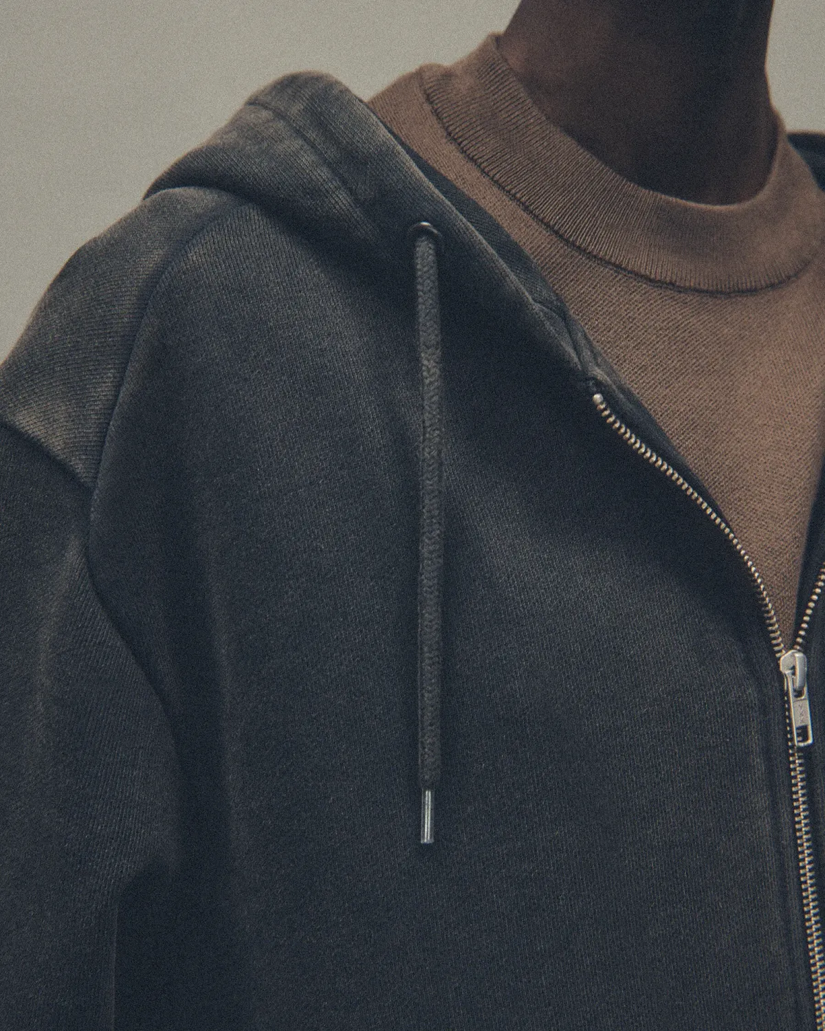 Slim Zip Up Washed Black - Image 4