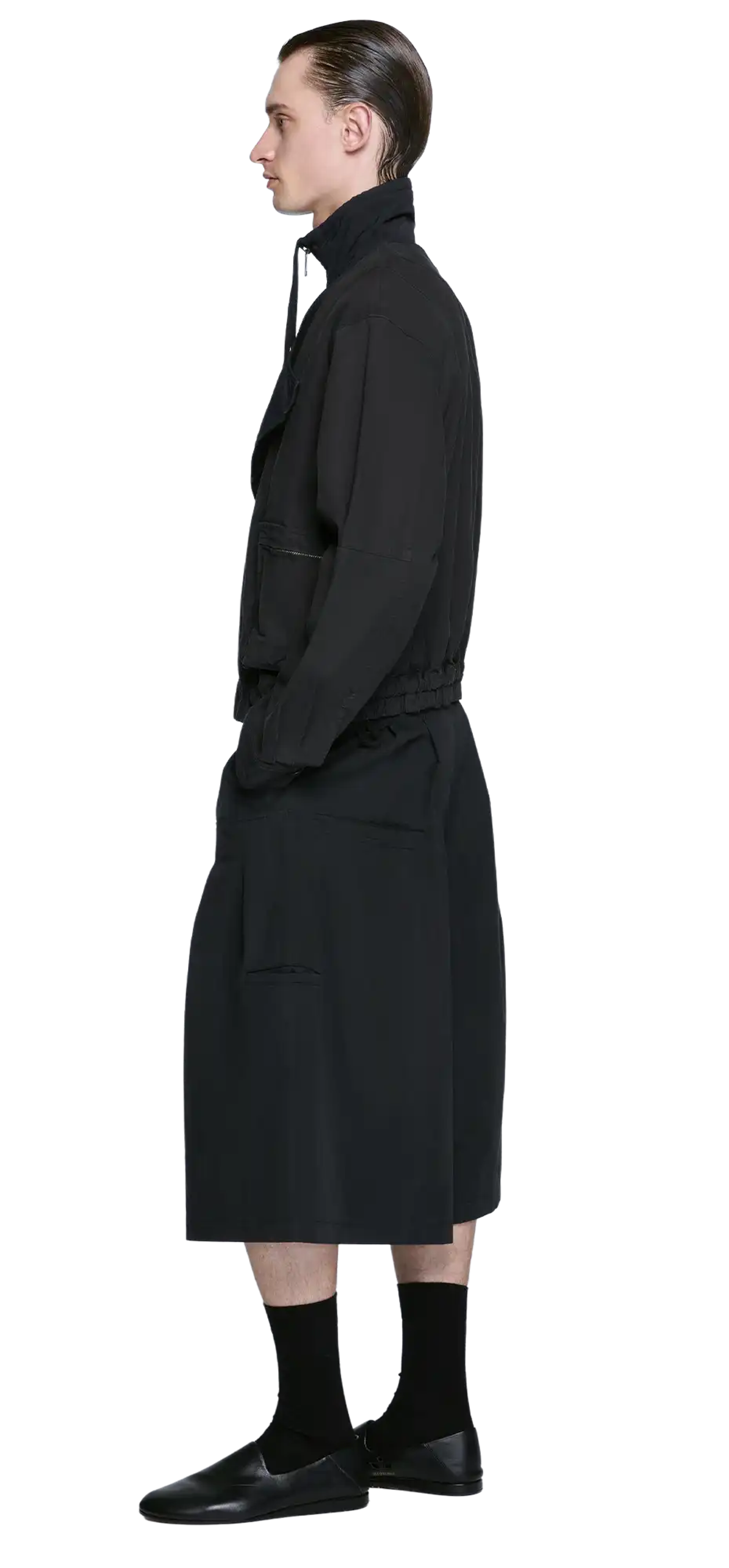 cloak-short-black-cotton character left view