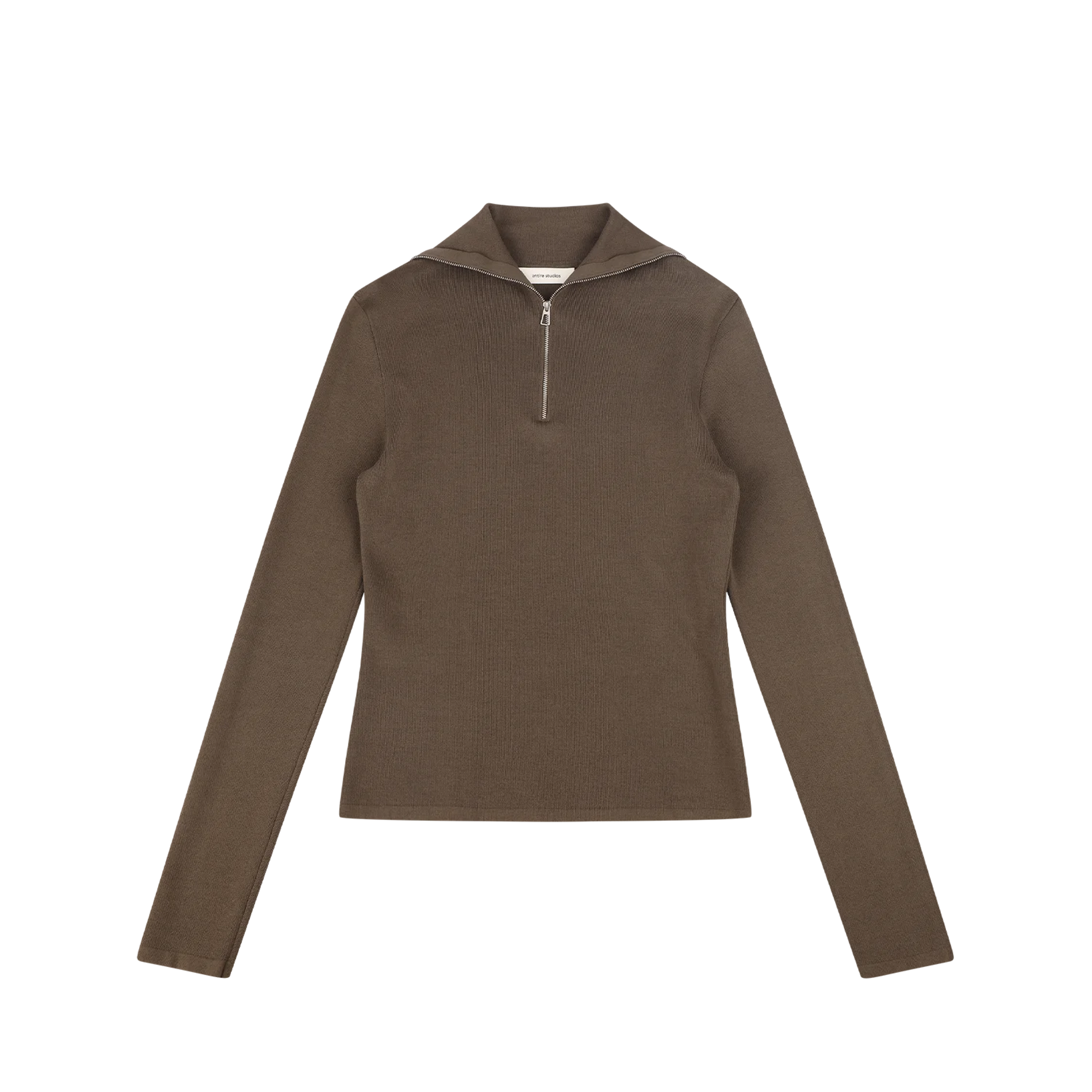 Product zip-up-turtleneck-slim-brown thumbnail