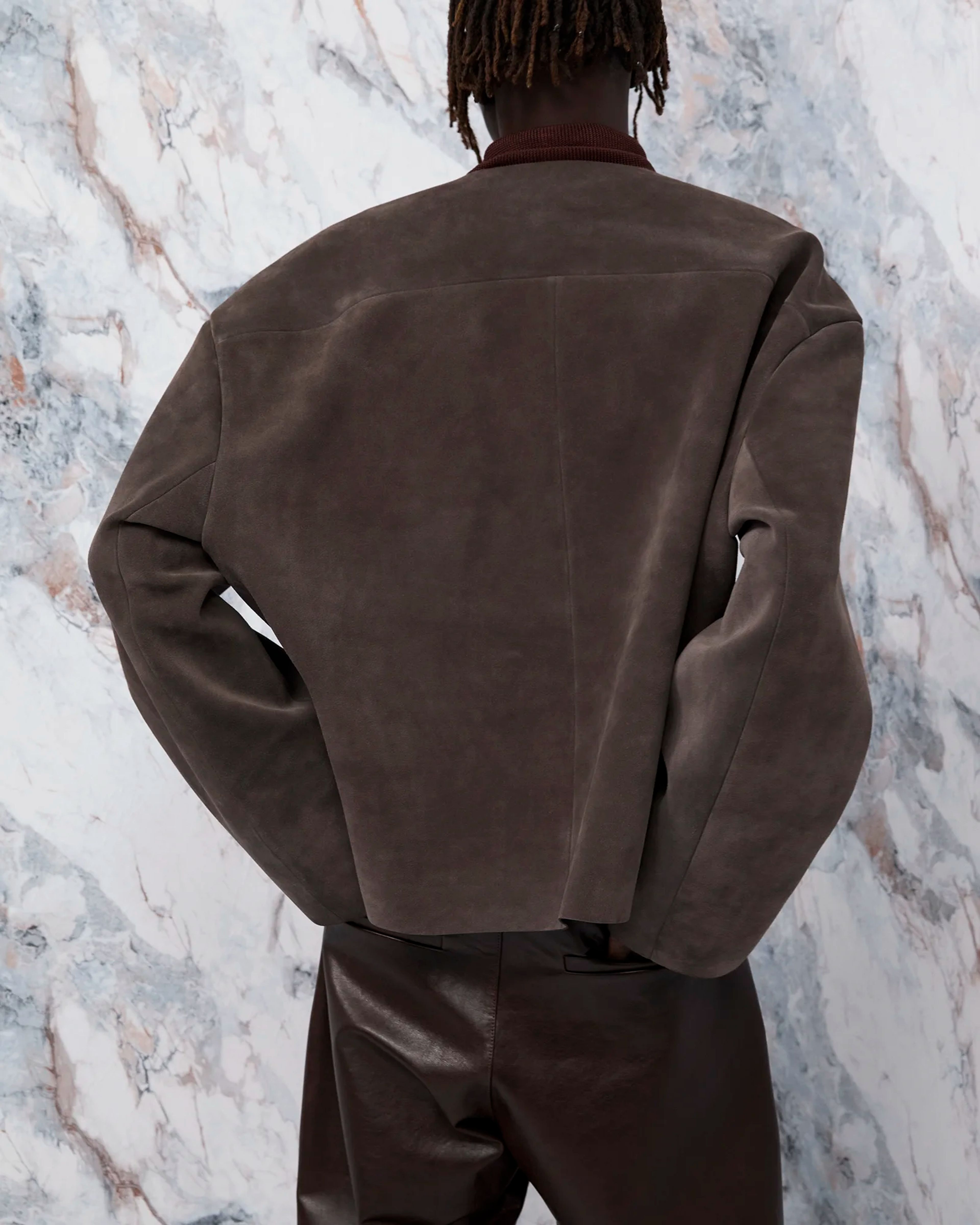 Minimal Leather Jacket Loden - Image 1