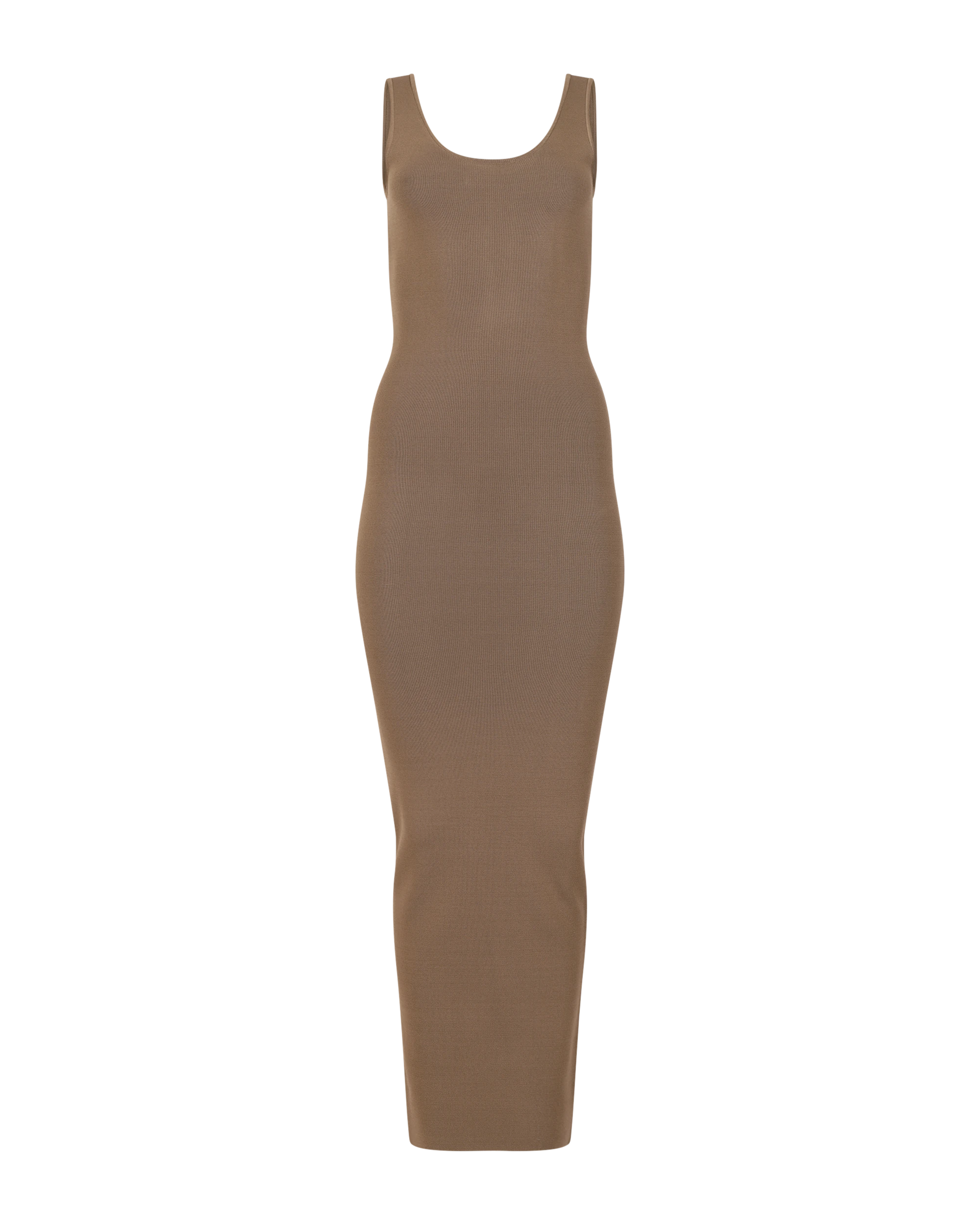 Square Neck Knit Midi Tan - Image 3