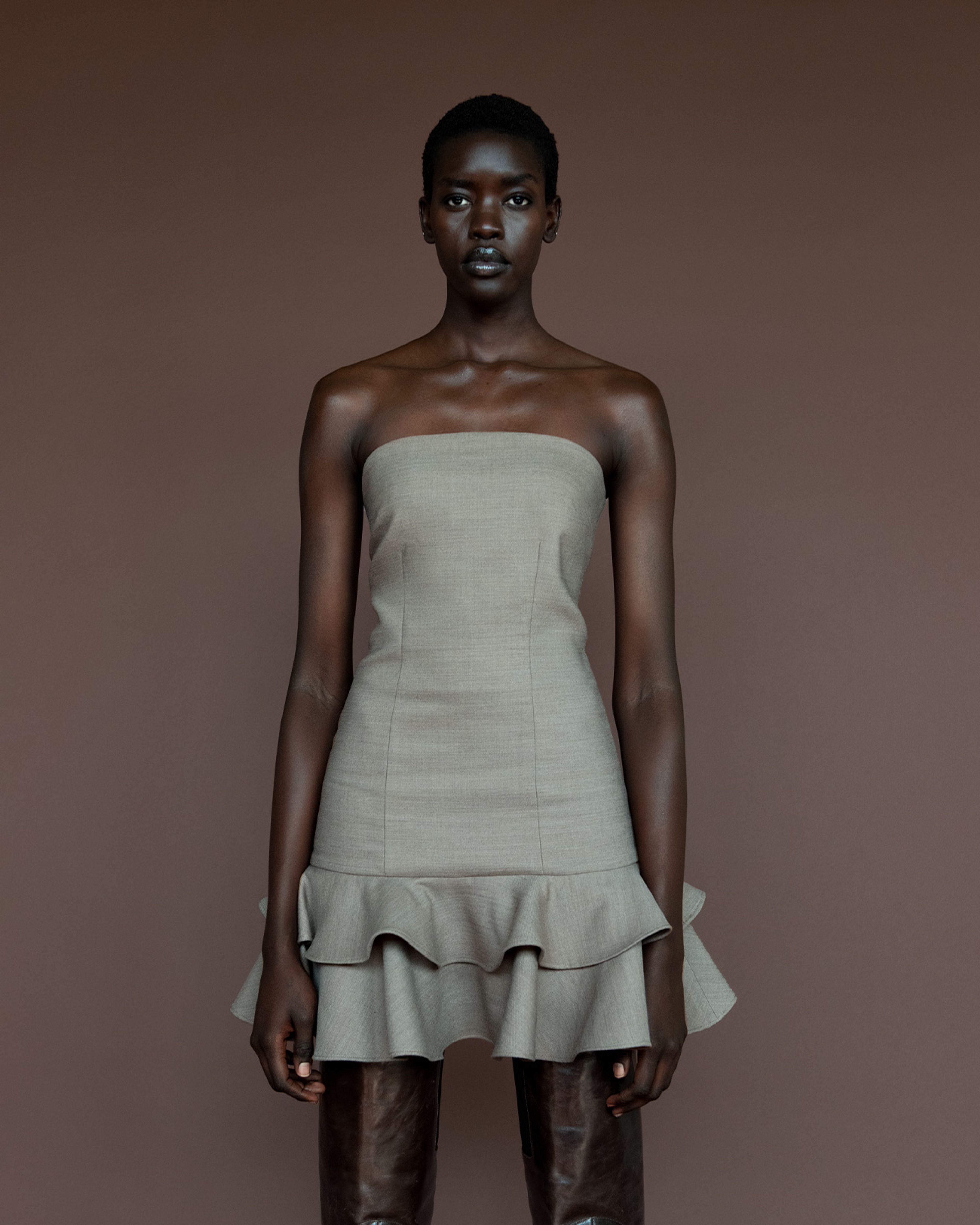 Kettle Cut Mini Dress Hazelnut - Image 1