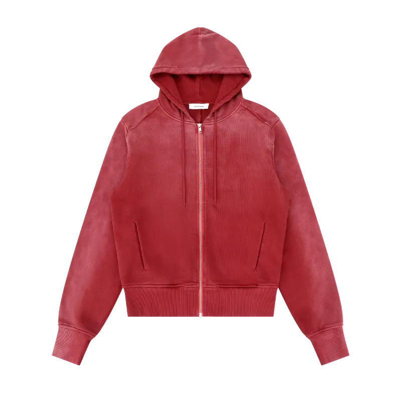 slim-zip-up-red-clay garment view