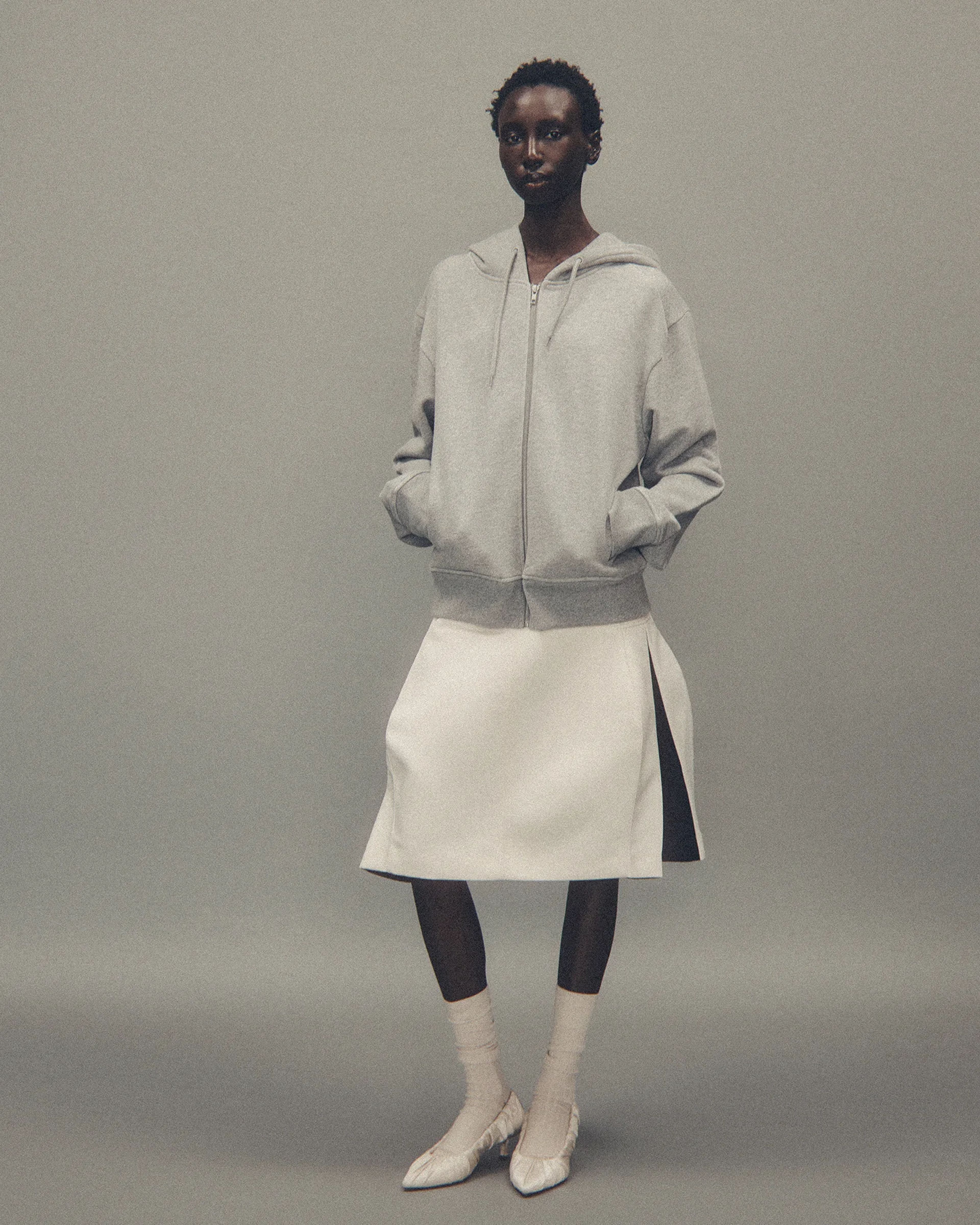 Slim Zip Up Grey Marle - Image 1