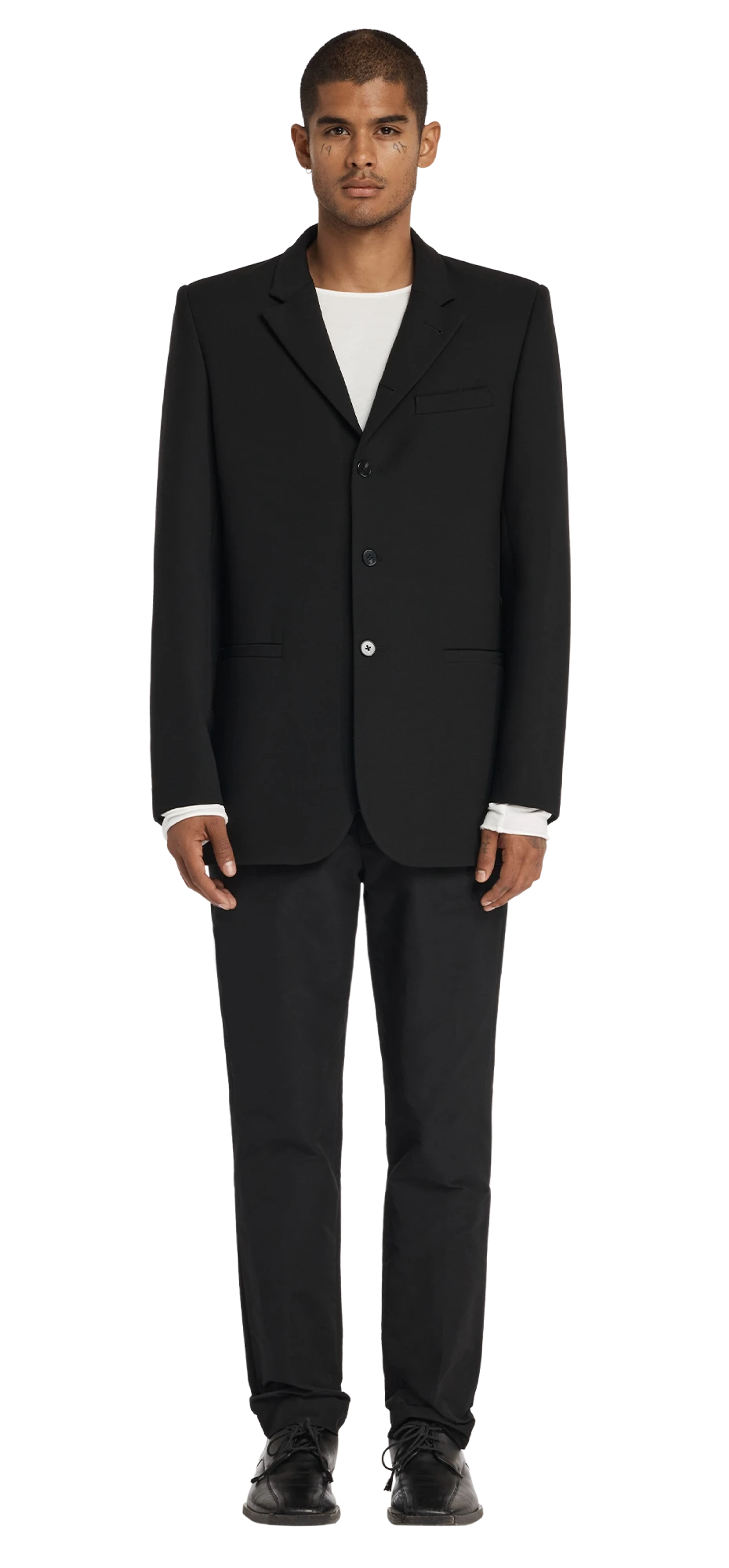simple-breasted-blazer-black character front view