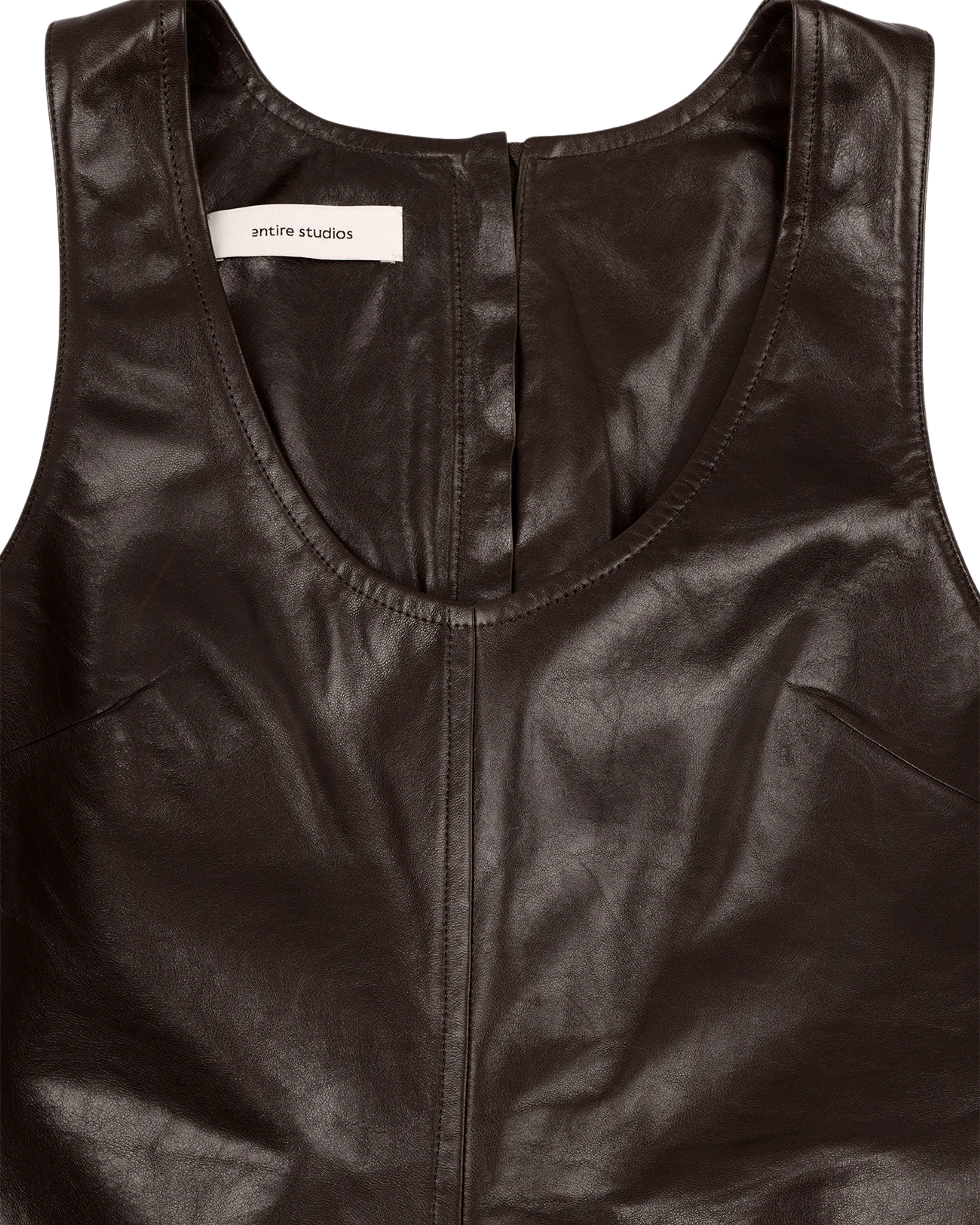 Leather Tank Dark Brown - Image 5