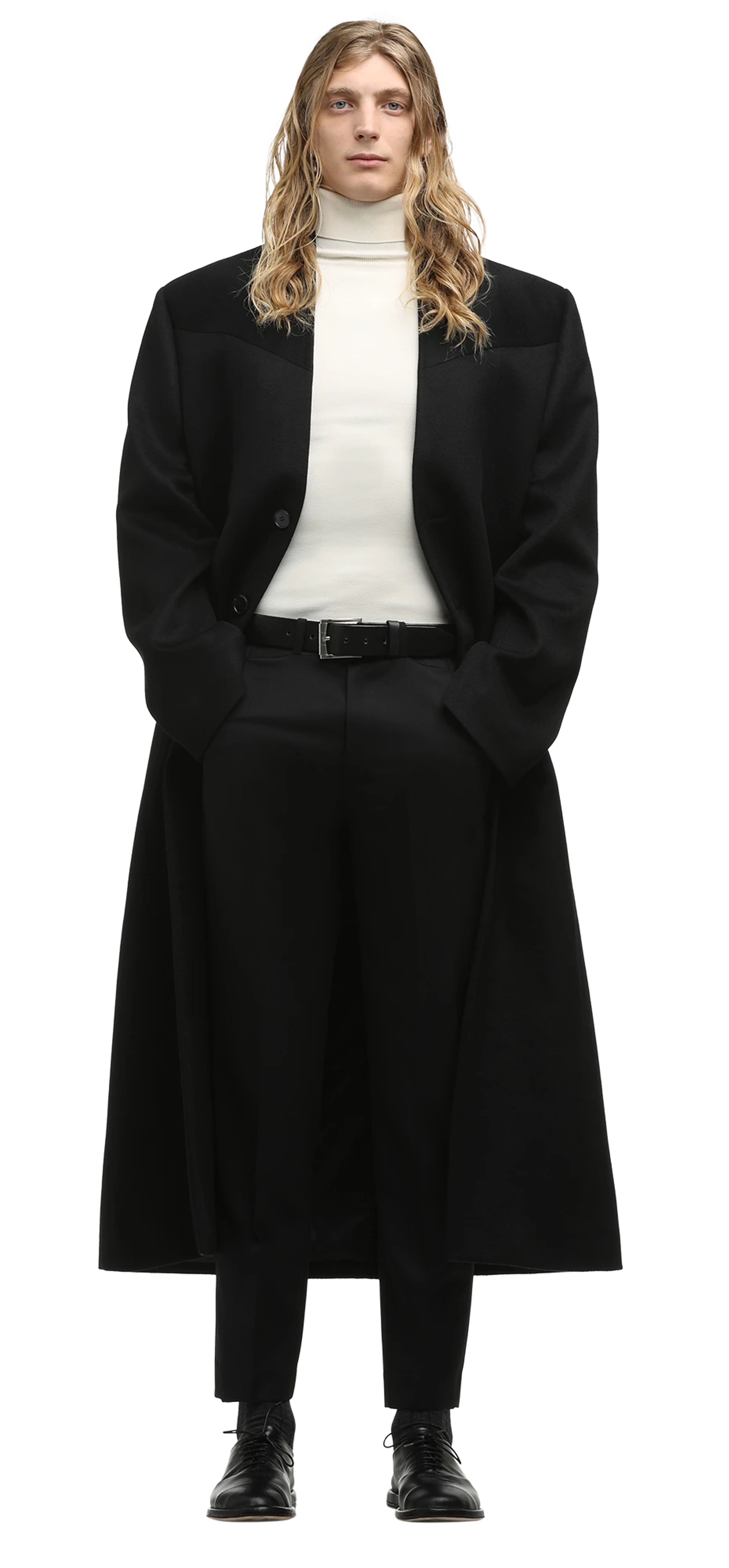 mute-coat-black-wool character front view