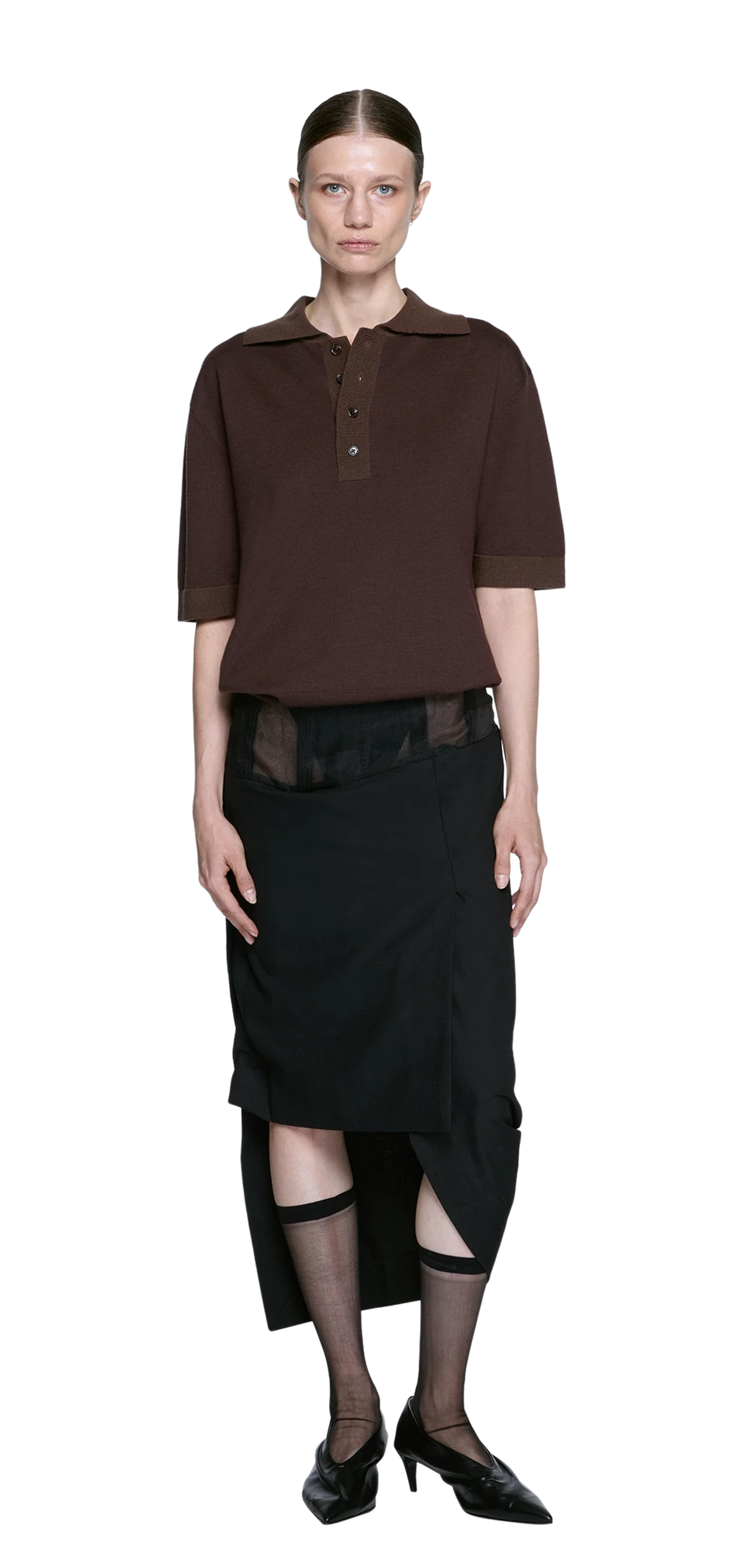 tailored-drape-skirt-black character front view