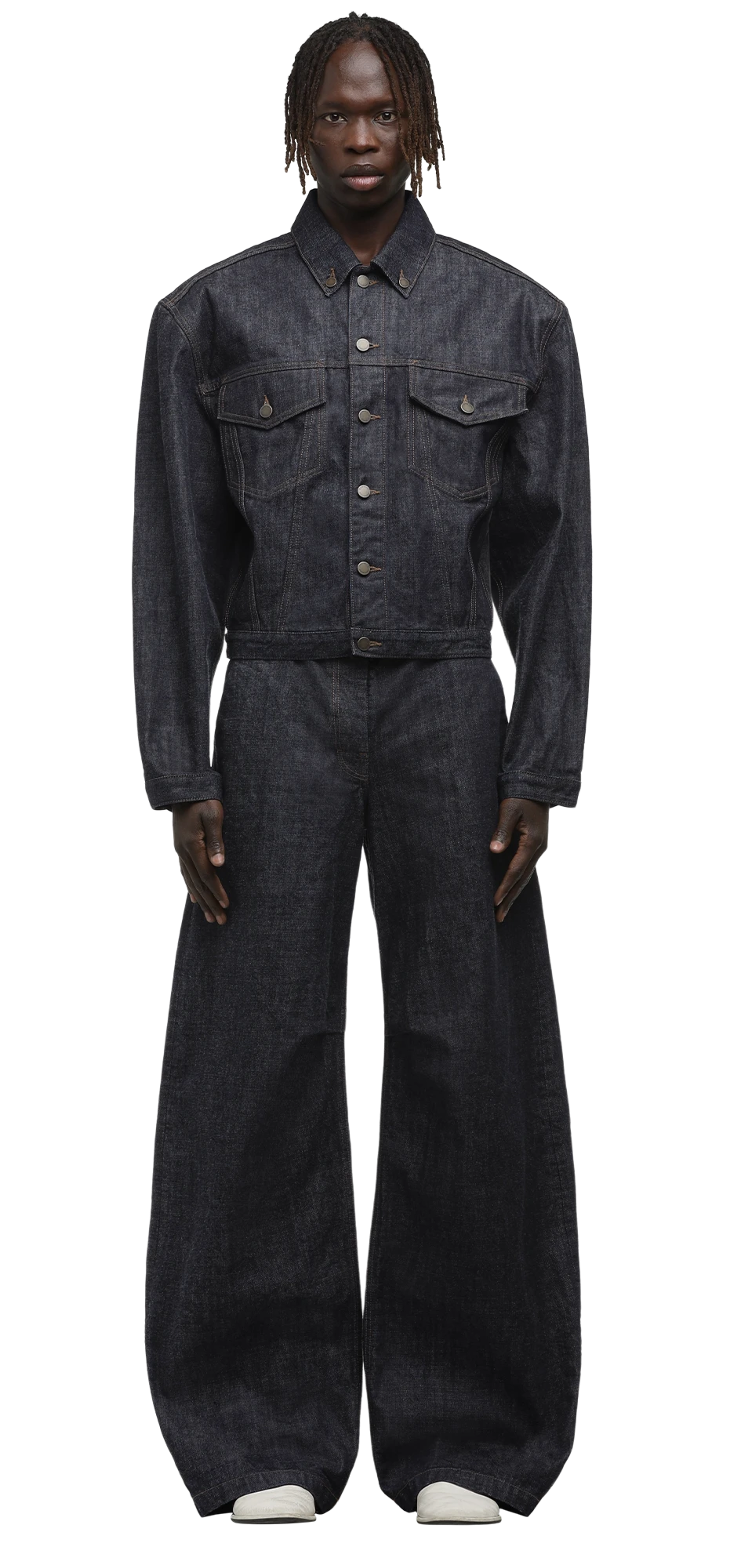 shrunken-denim-jacket-raw-indigo character front view