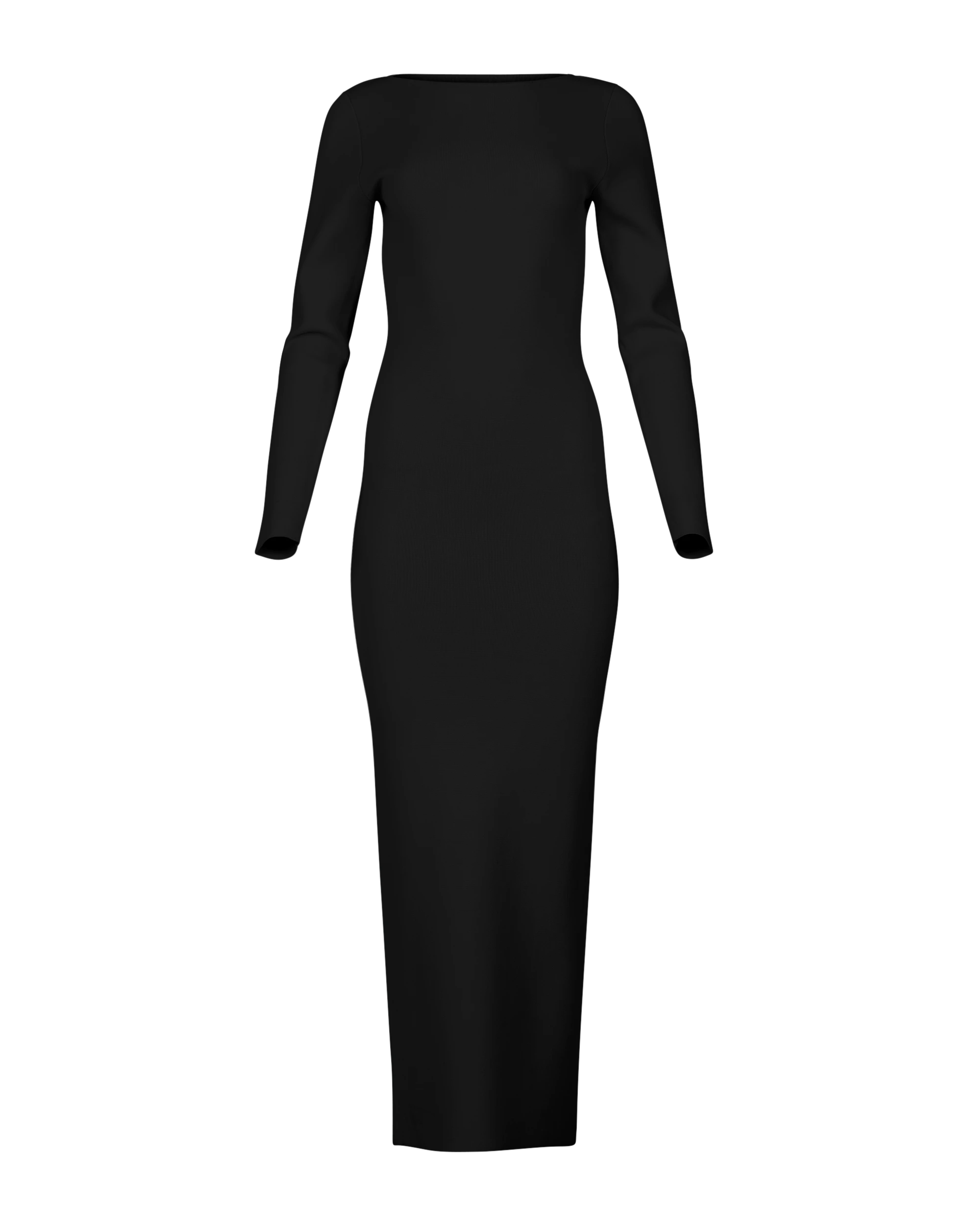 Boat Neck Midi Dress Black - Image 4