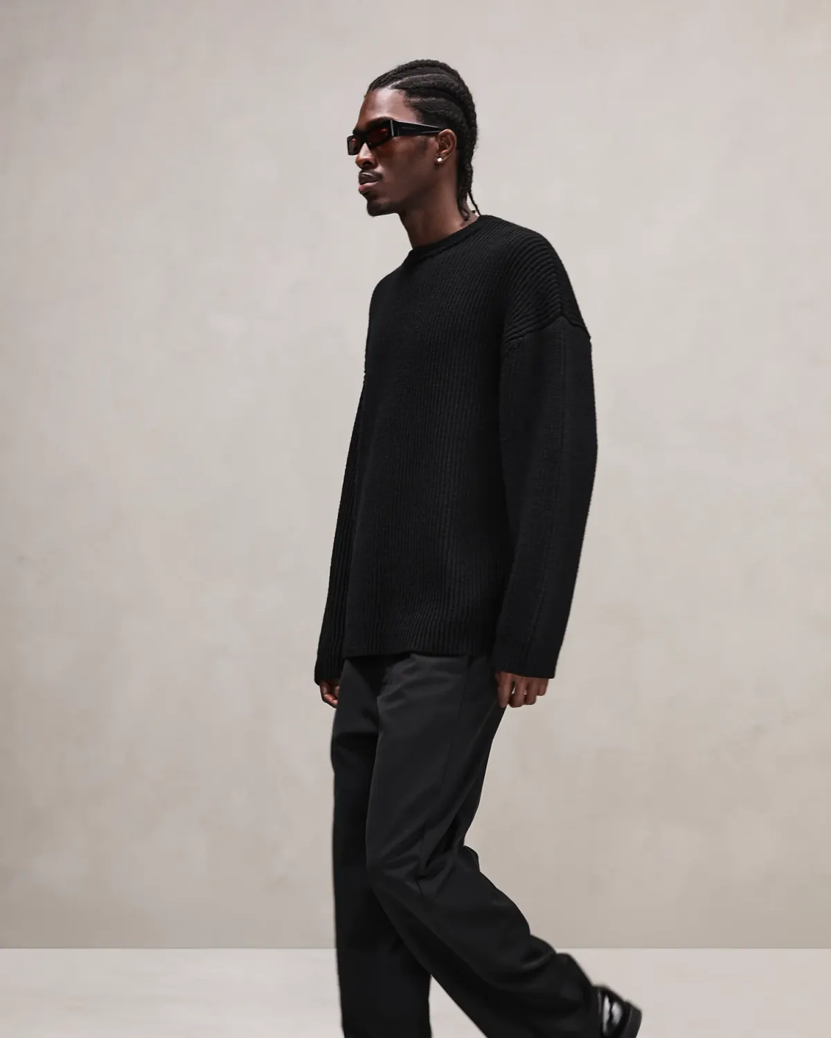 Oversize Knit Crewneck Black - Image 4