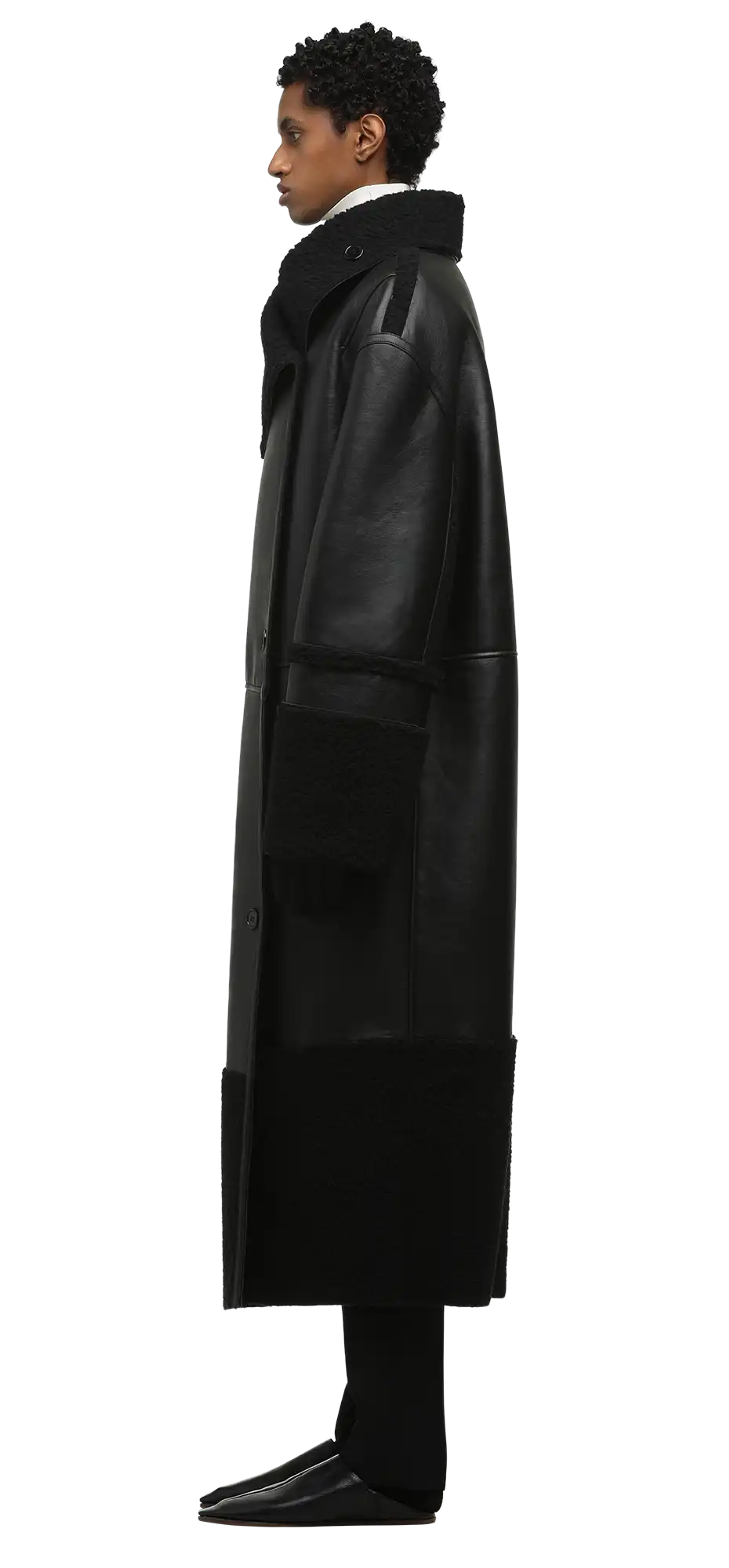 long-shearling-coat-black character left view