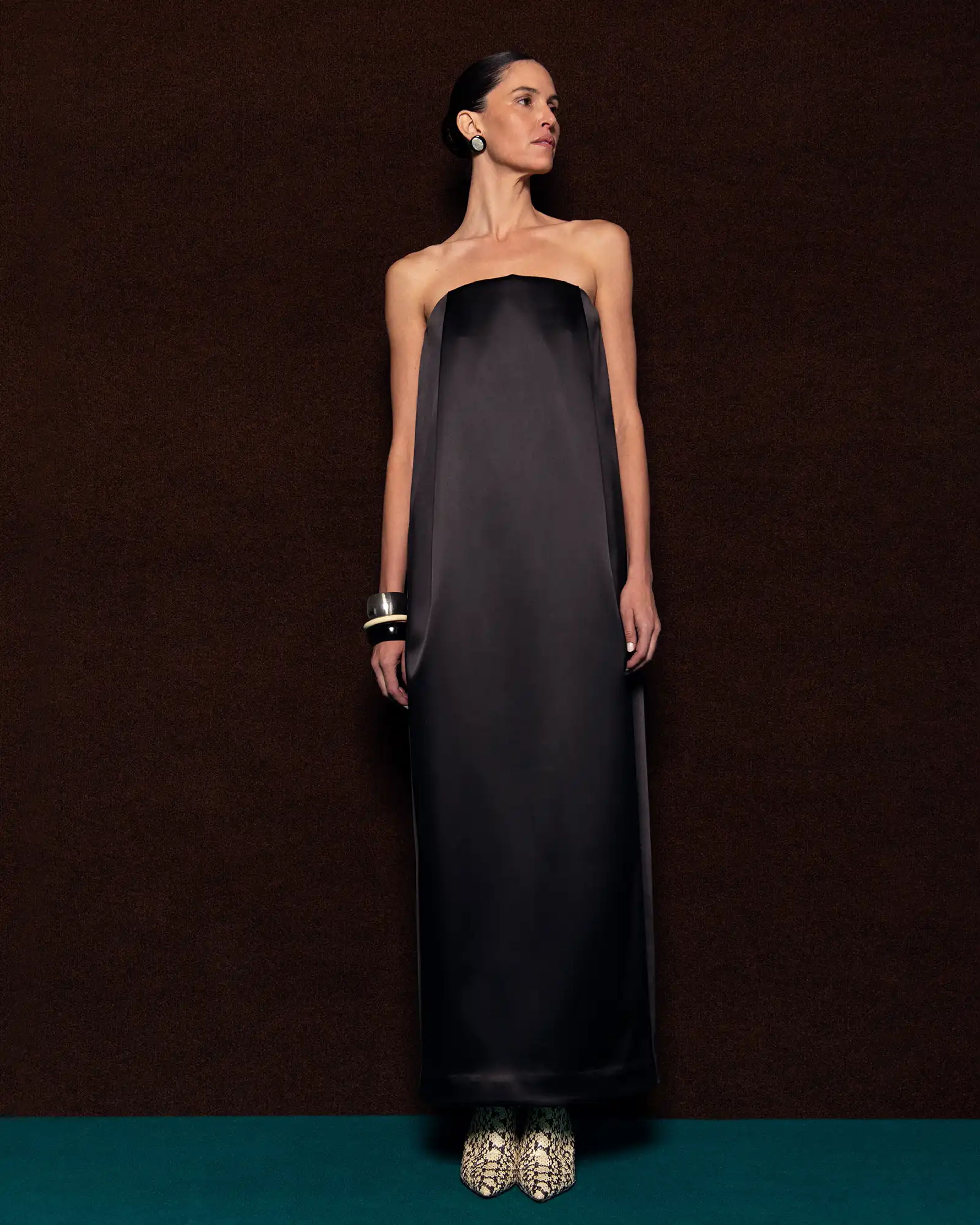 Bob Dress Black Sateen - Image 1