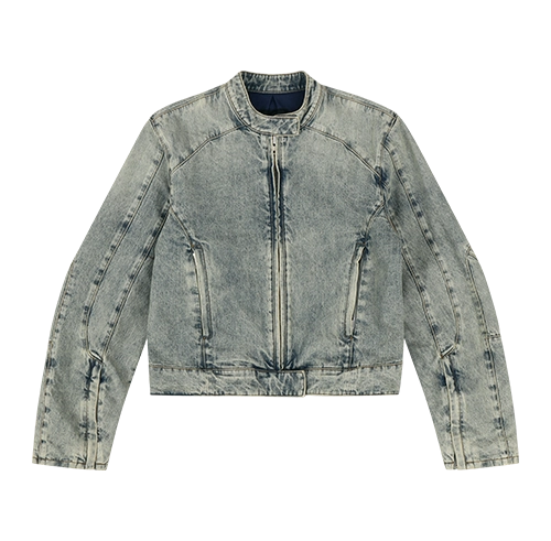 moto denim jacket surface wave - entire studios moto denim jacket surface wave - entire studios