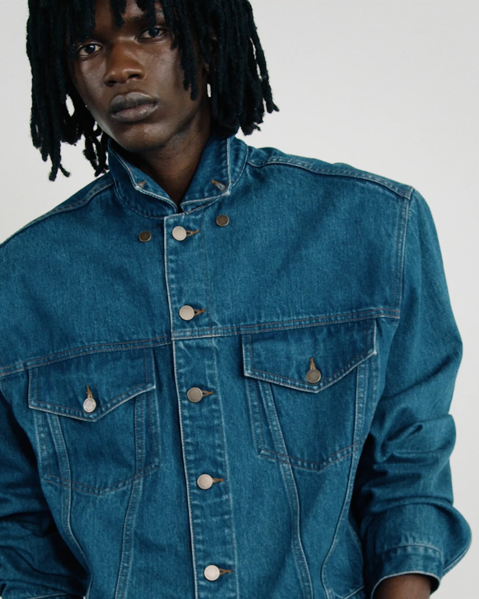 shrunken denim jacket river wash - entire studios