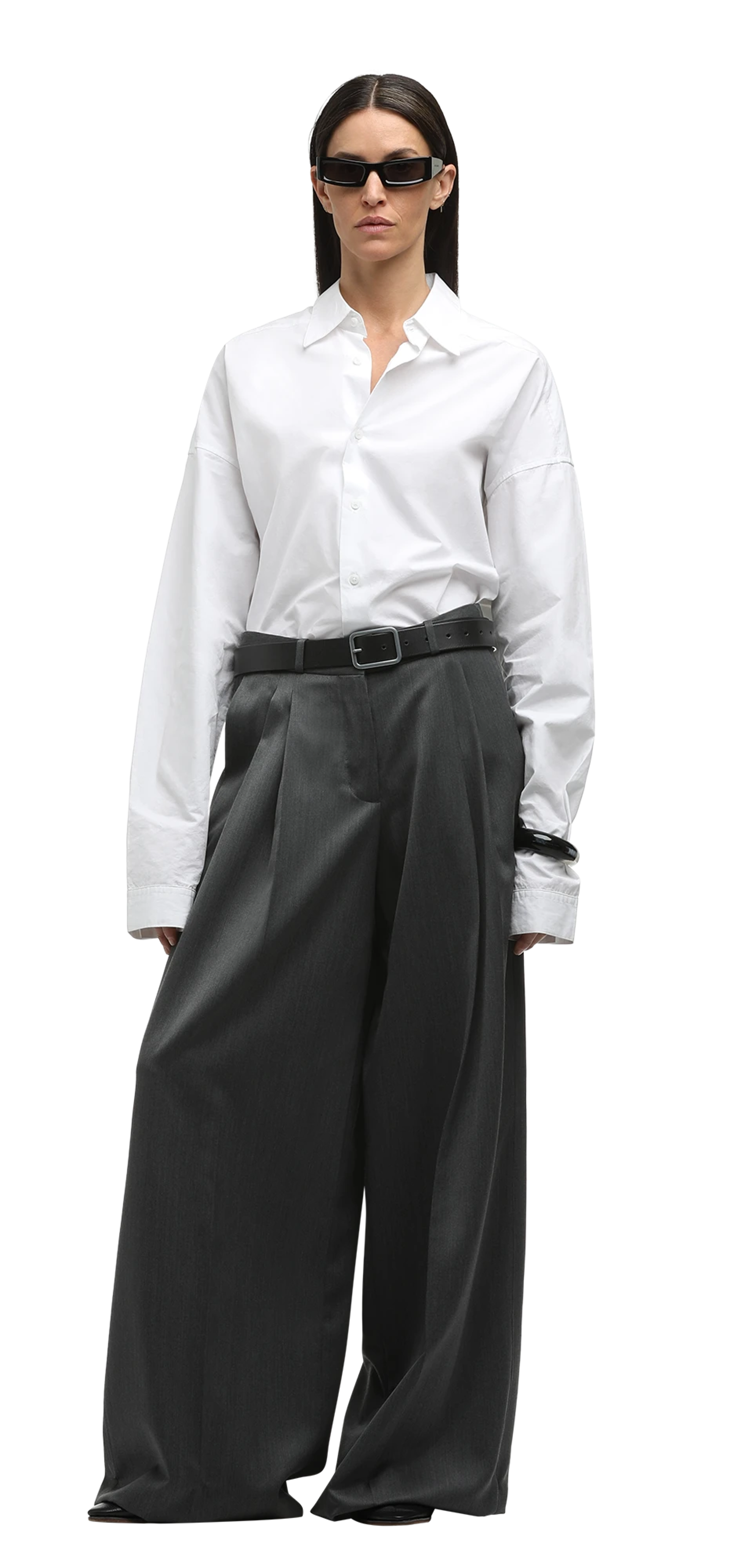 pleated-womens-pant-grey character front view