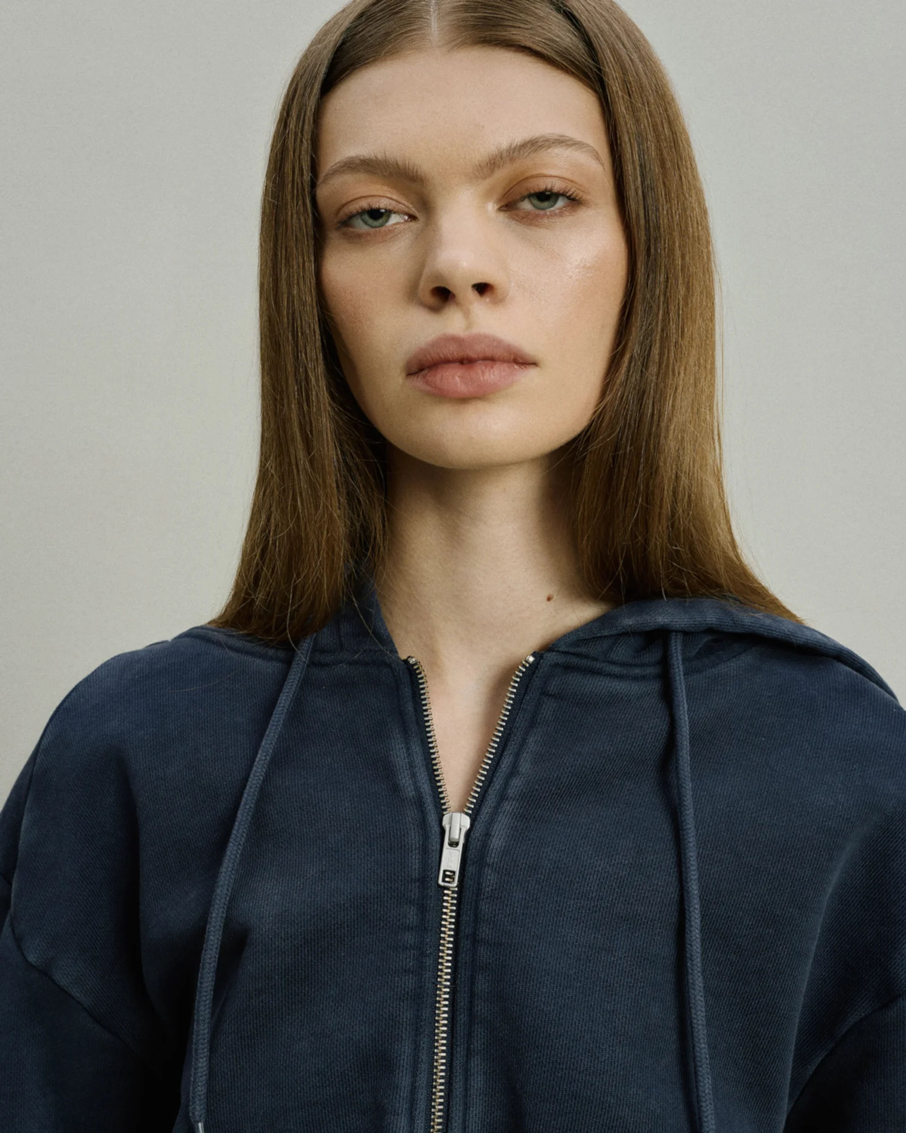 Slim Zip Up Salted Navy - Image 7