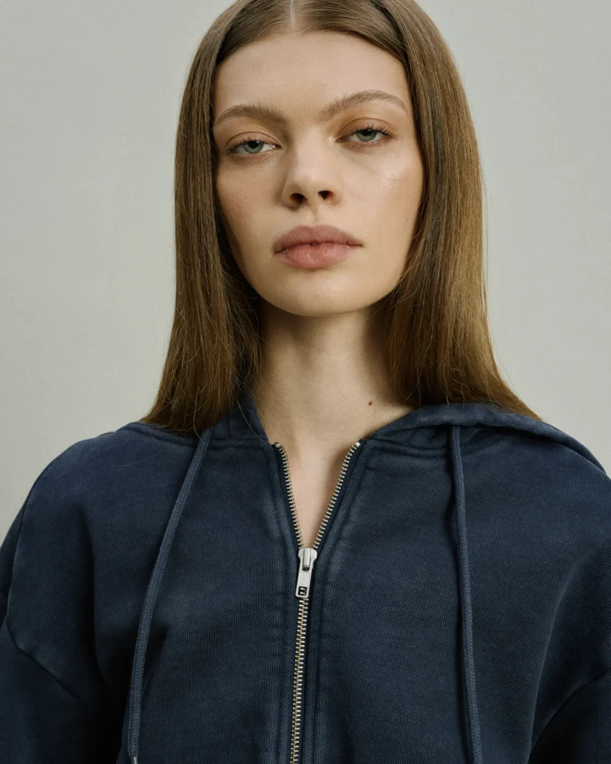 Slim Zip Up Salted Navy - Image 7