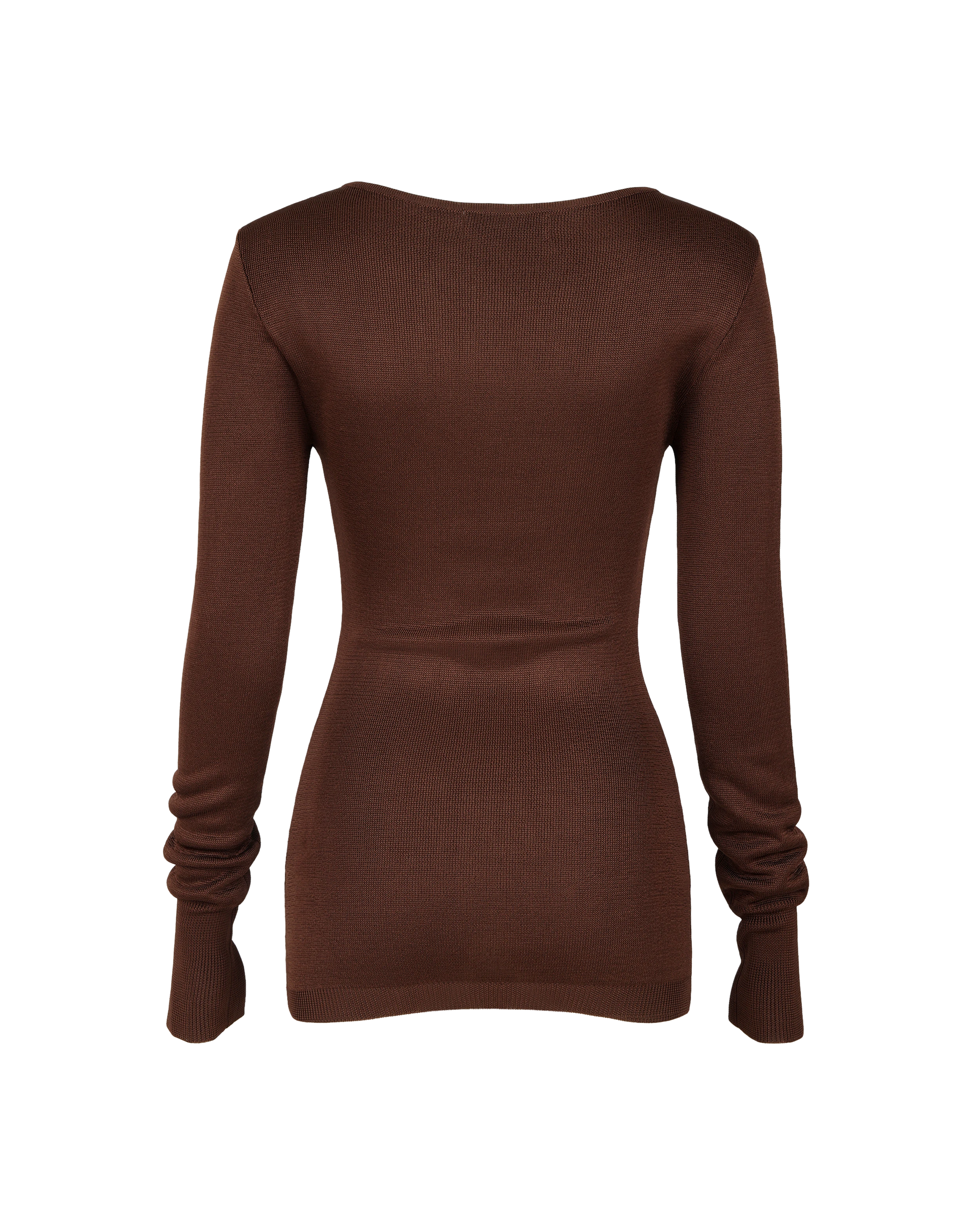 LS Boat Neck Top Chocolate - Image 4