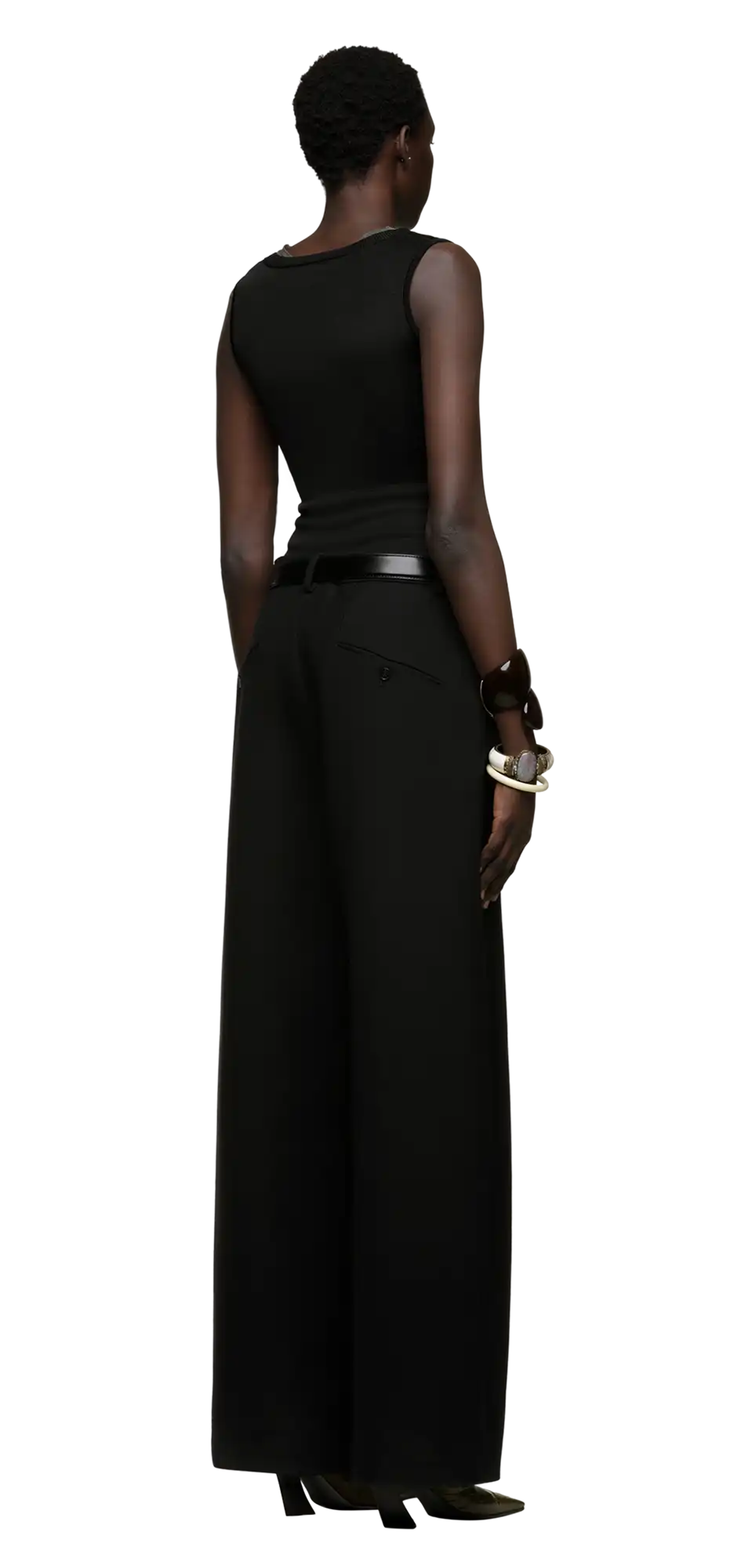 wideleg trouser black wool - entire studios