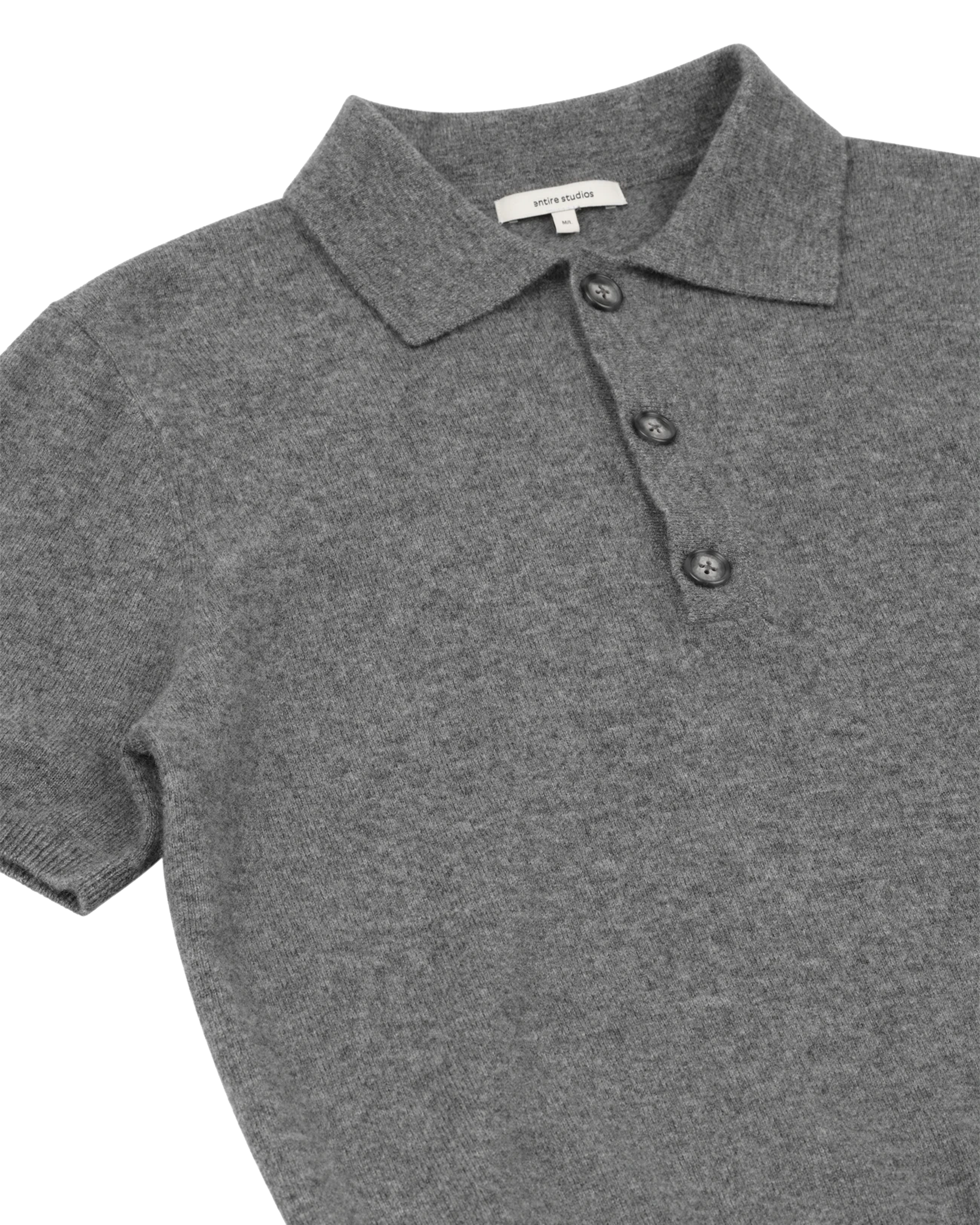 Short Sleeve Knit Polo Concrete - Image 8