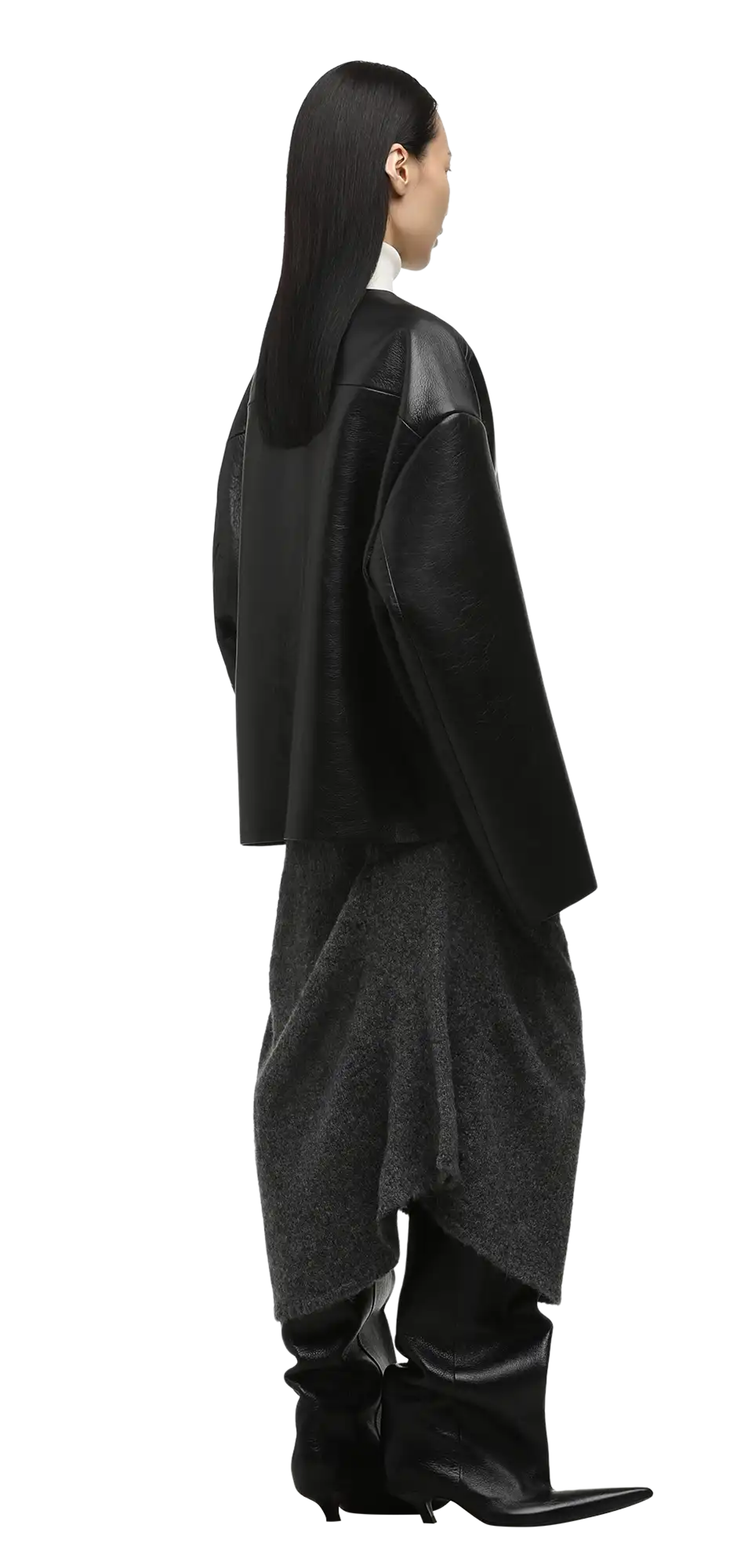 minimal leather jacket black leather - entire studios