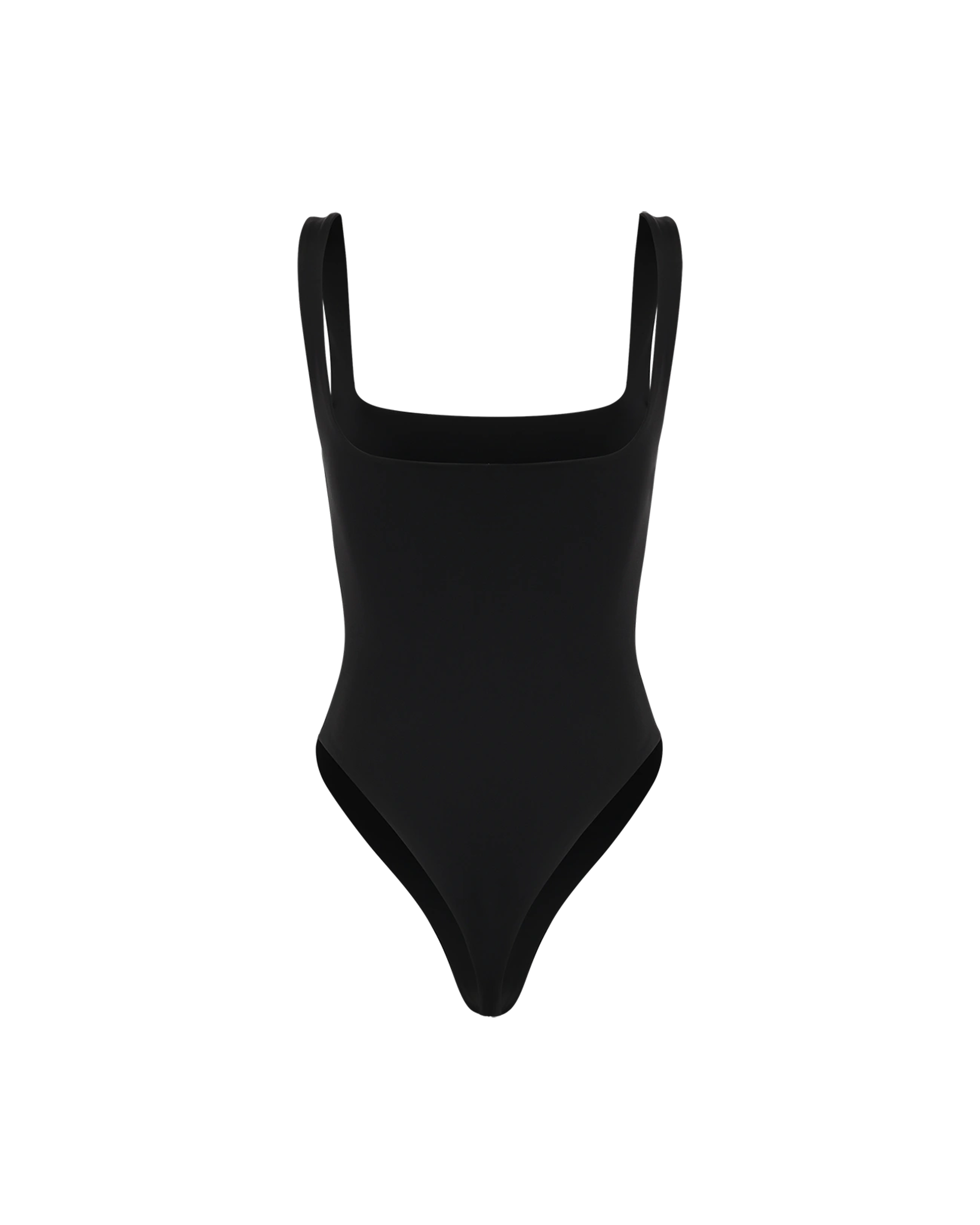 Square Neck Bodysuit Nylon Spandex Soot - Image 2
