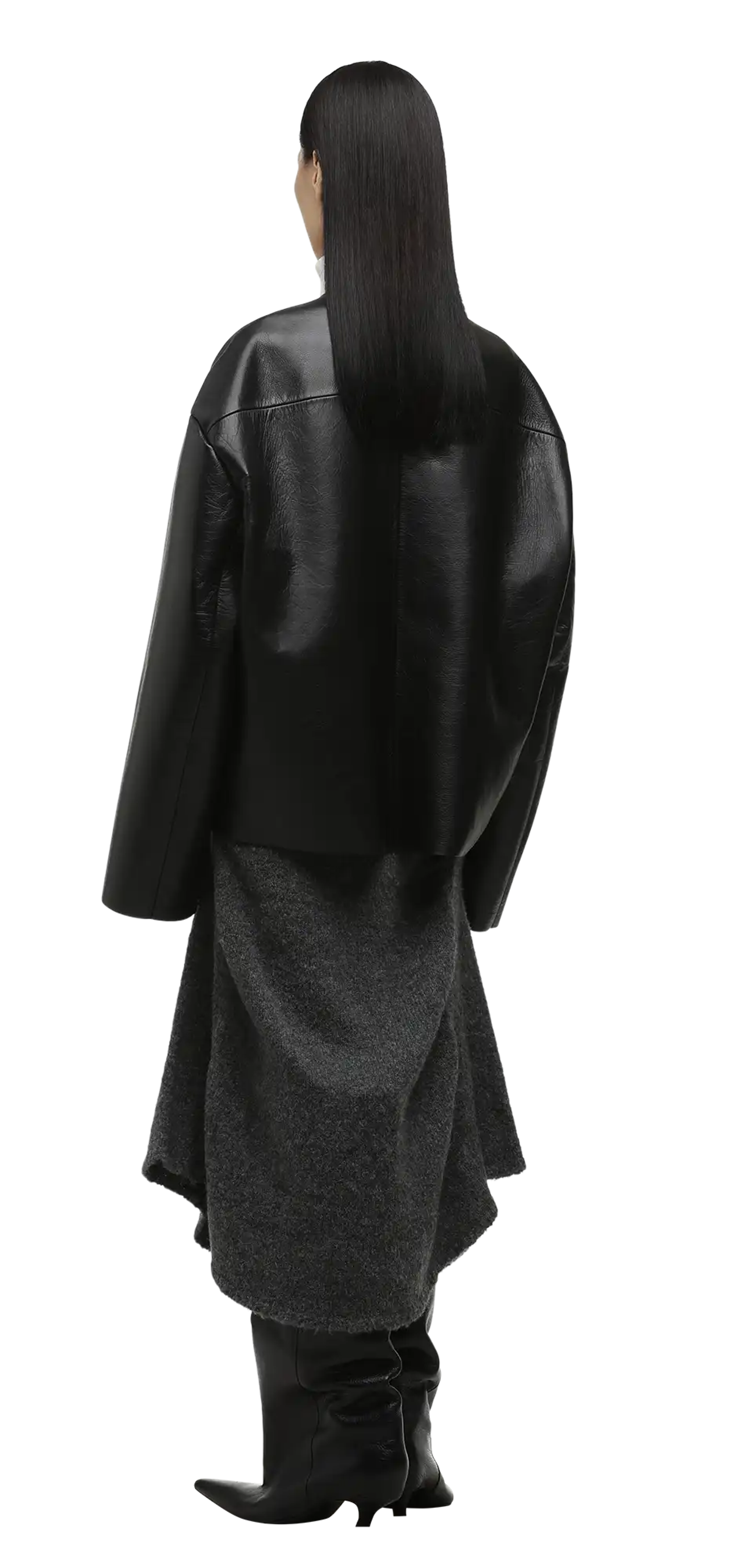 minimal leather jacket black leather - entire studios