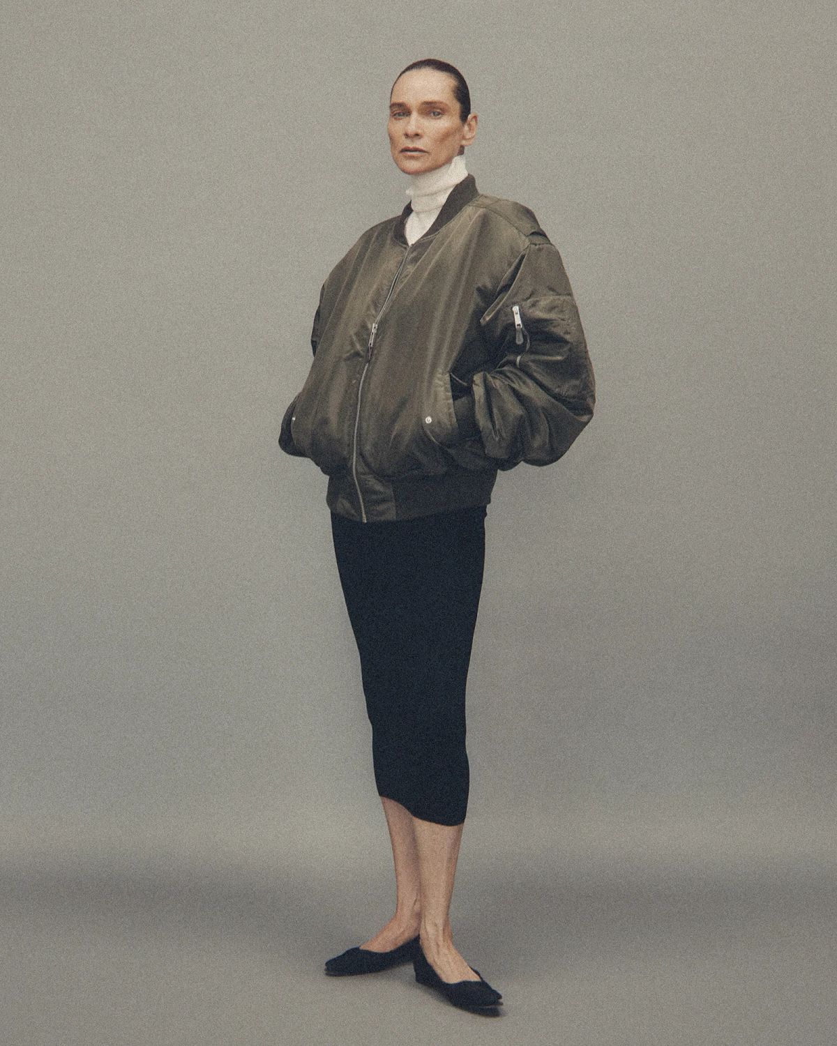 cropped broad bomber khaki - entire studios