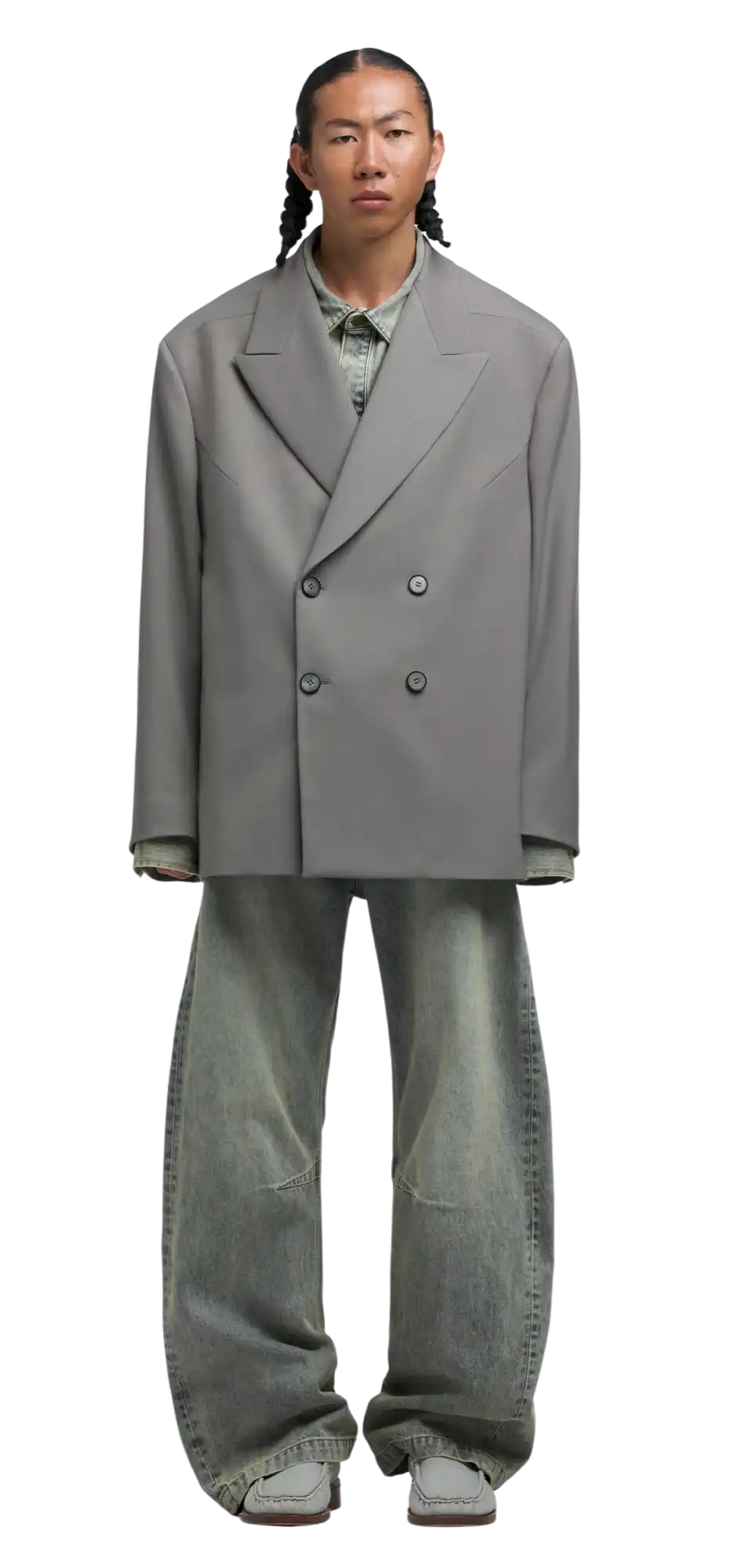 double-breasted-blazer-gravel character front view