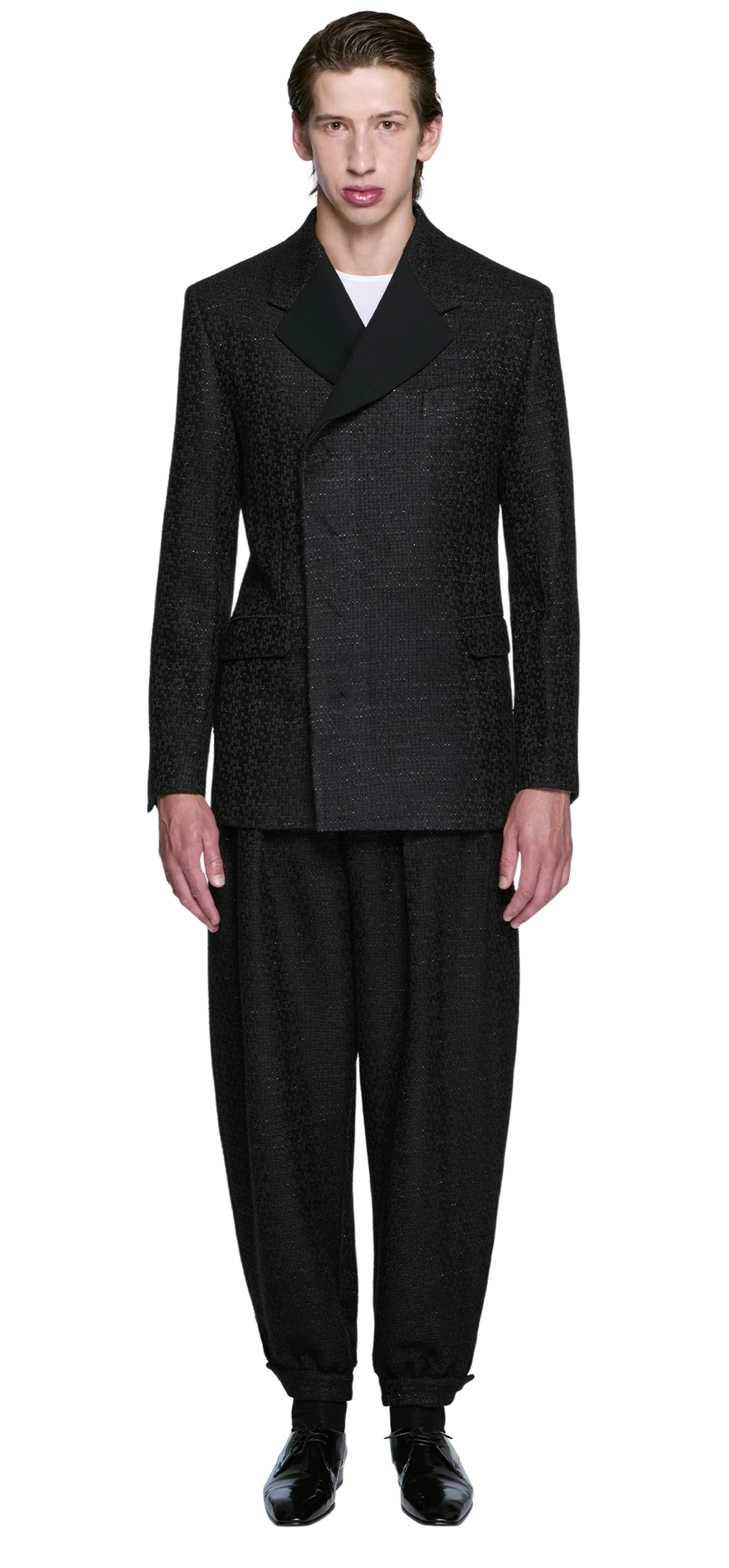 dual-tailored-jacket-textured-black character front view