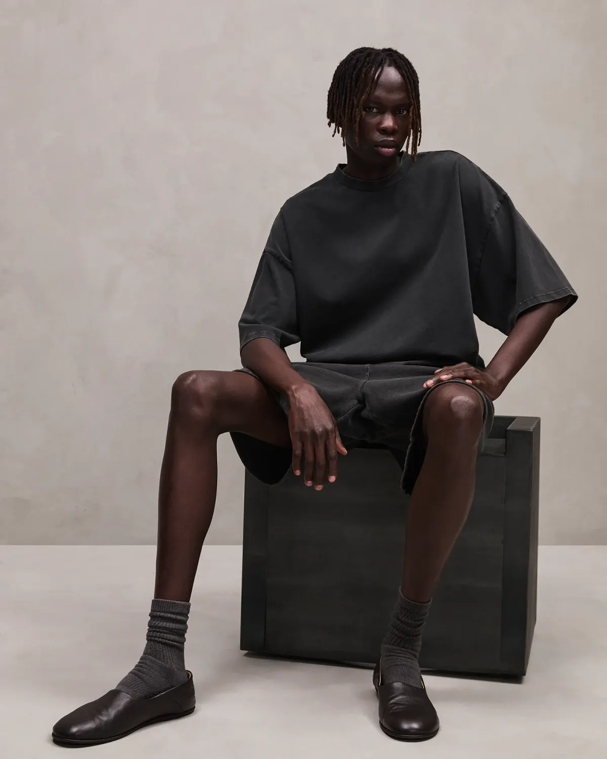 Heavy Boxy Tee Washed Black - Image 3