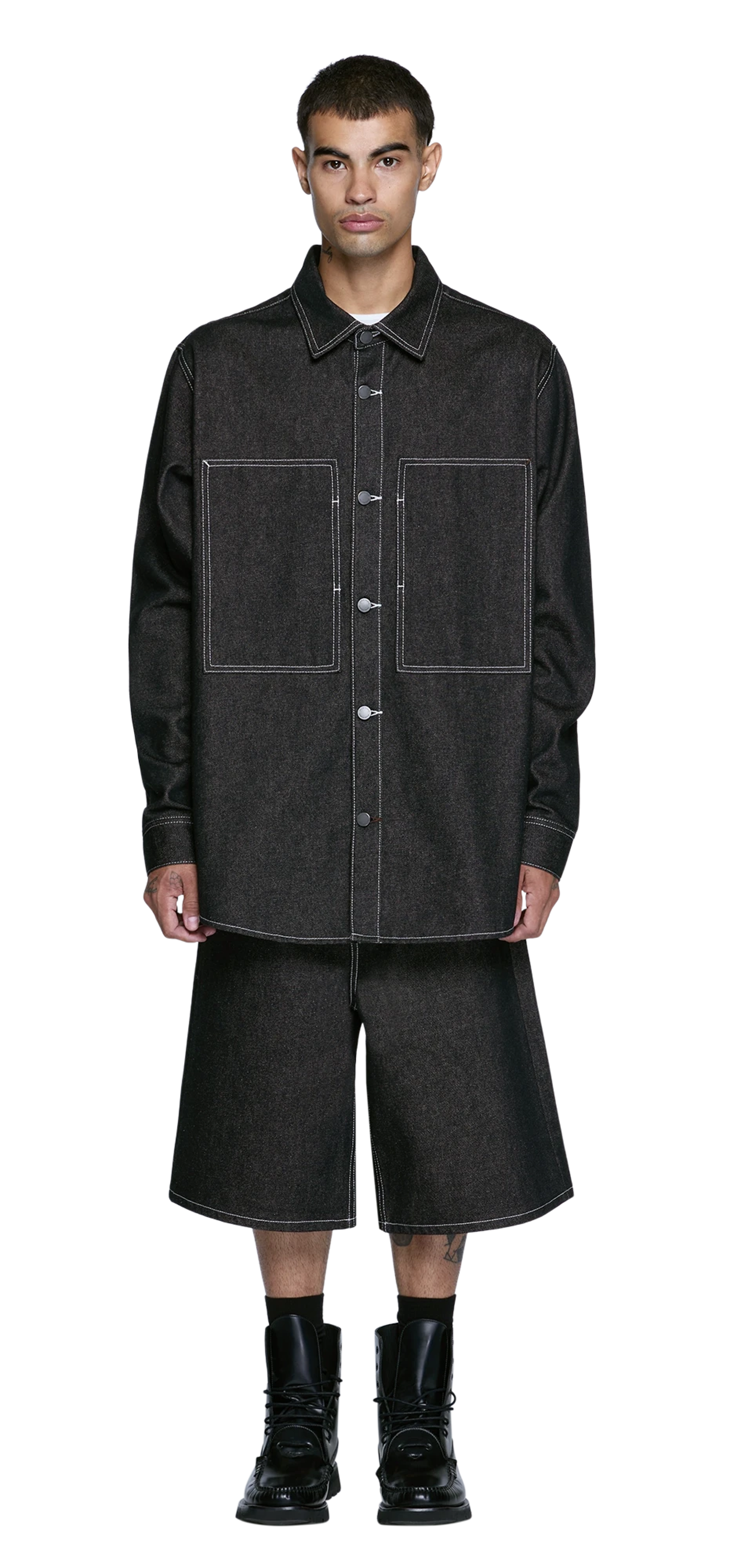 denim-shirt-raw-black character front view