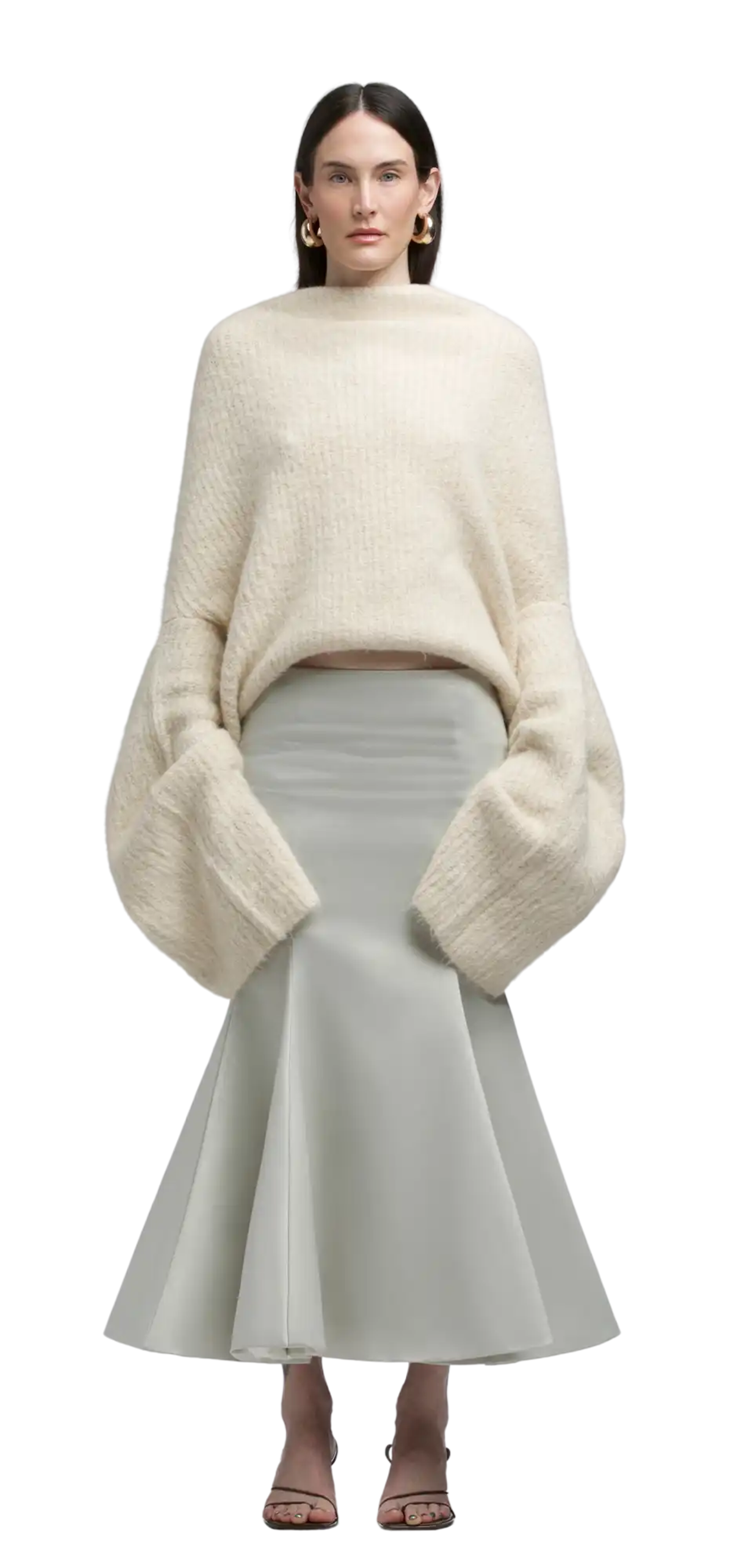 burgeon-skirt-ivory-sateen character front view