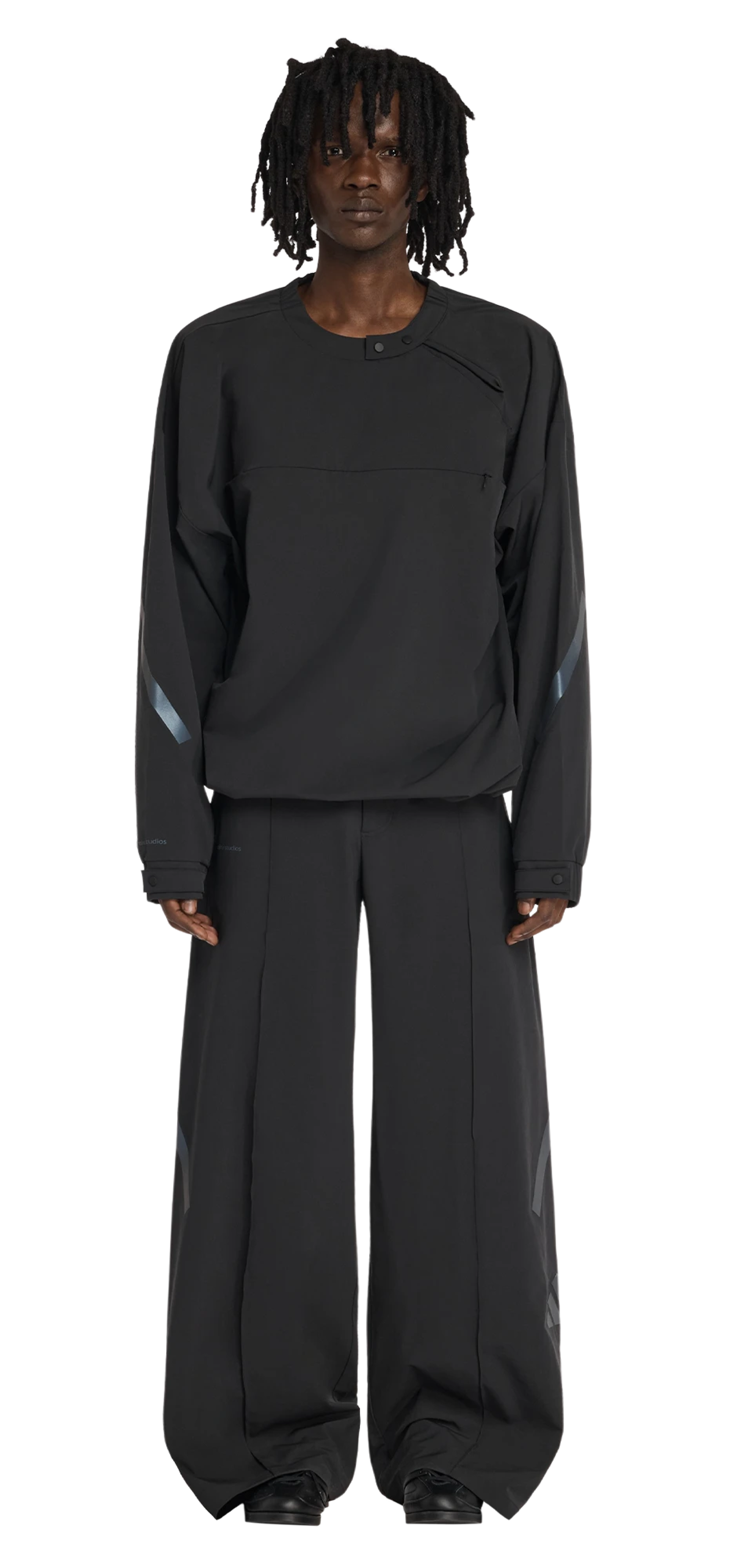 adidas-x-entire-studios-z-n-e-half-zip-woven-black character front view