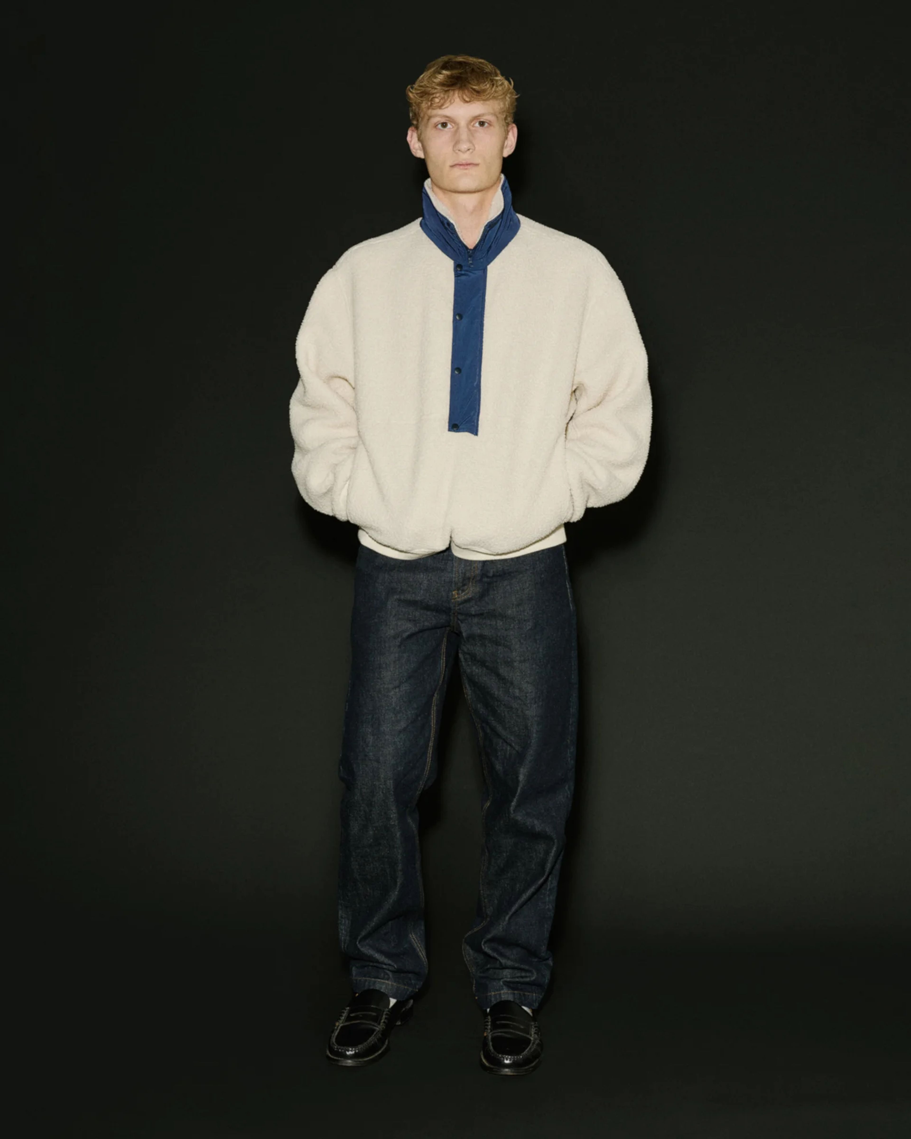 System half zip fleece bone