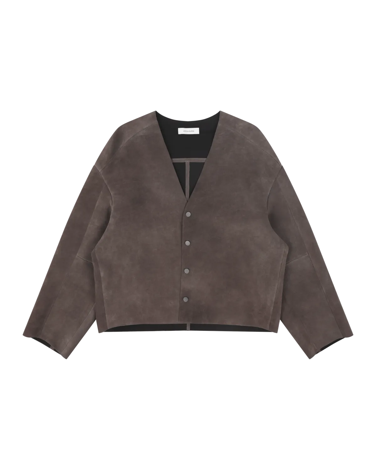 Minimal Leather Jacket Loden - Image 2