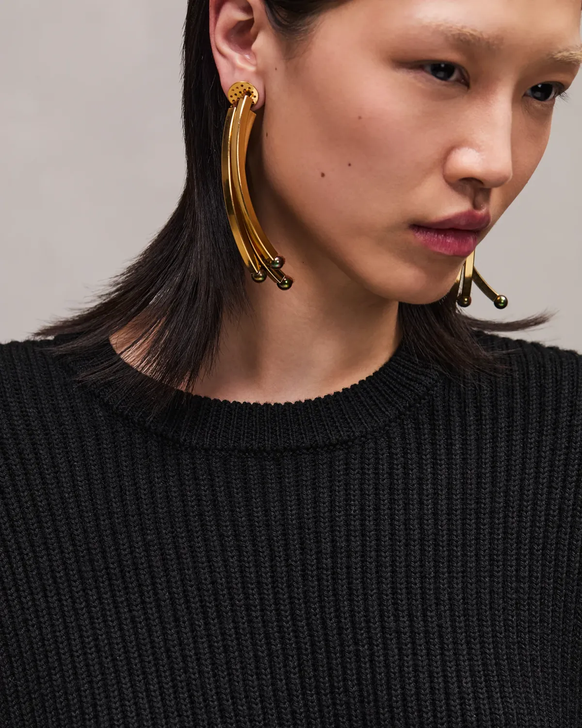 Oversize Knit Crewneck Black - Image 5