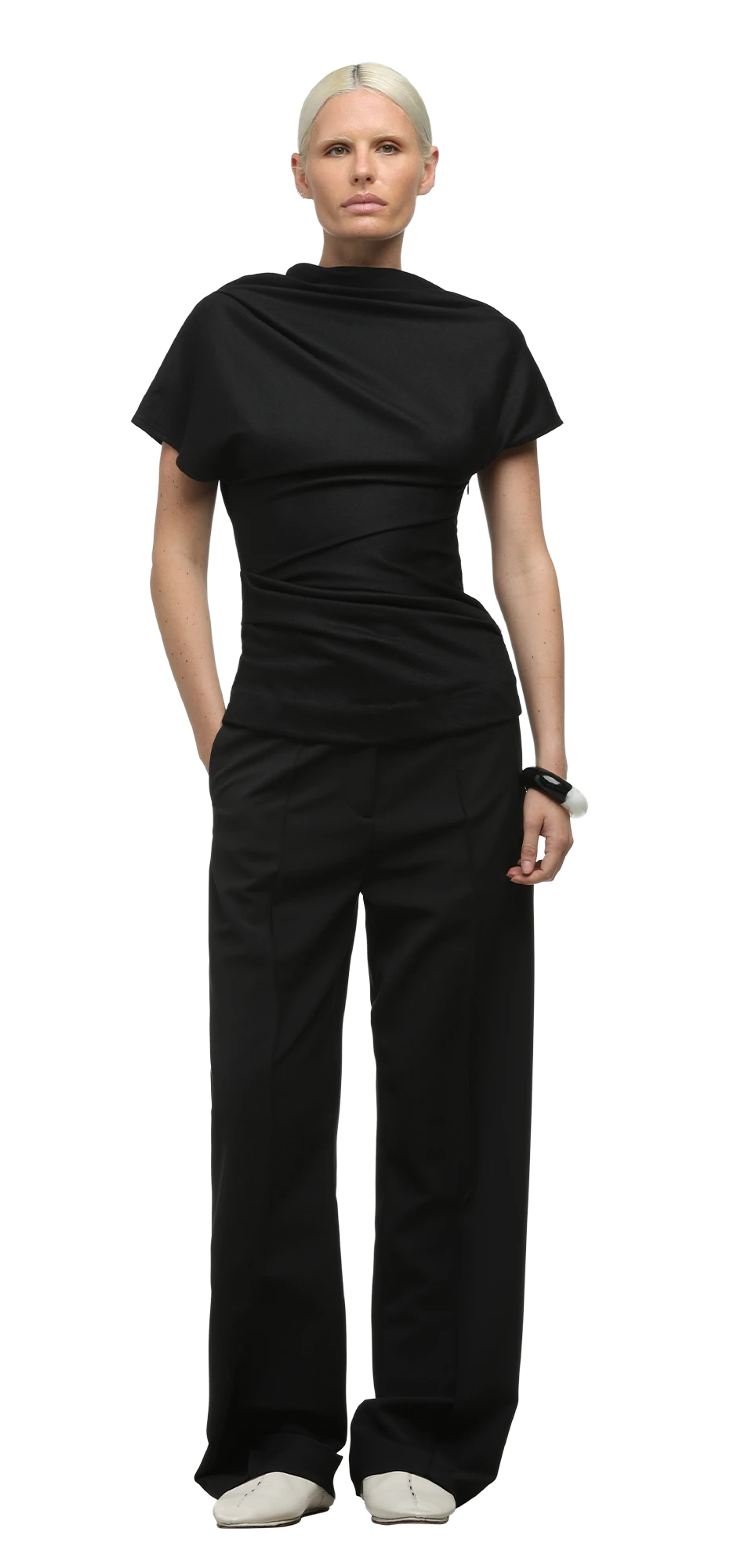 flop-top-black character front view