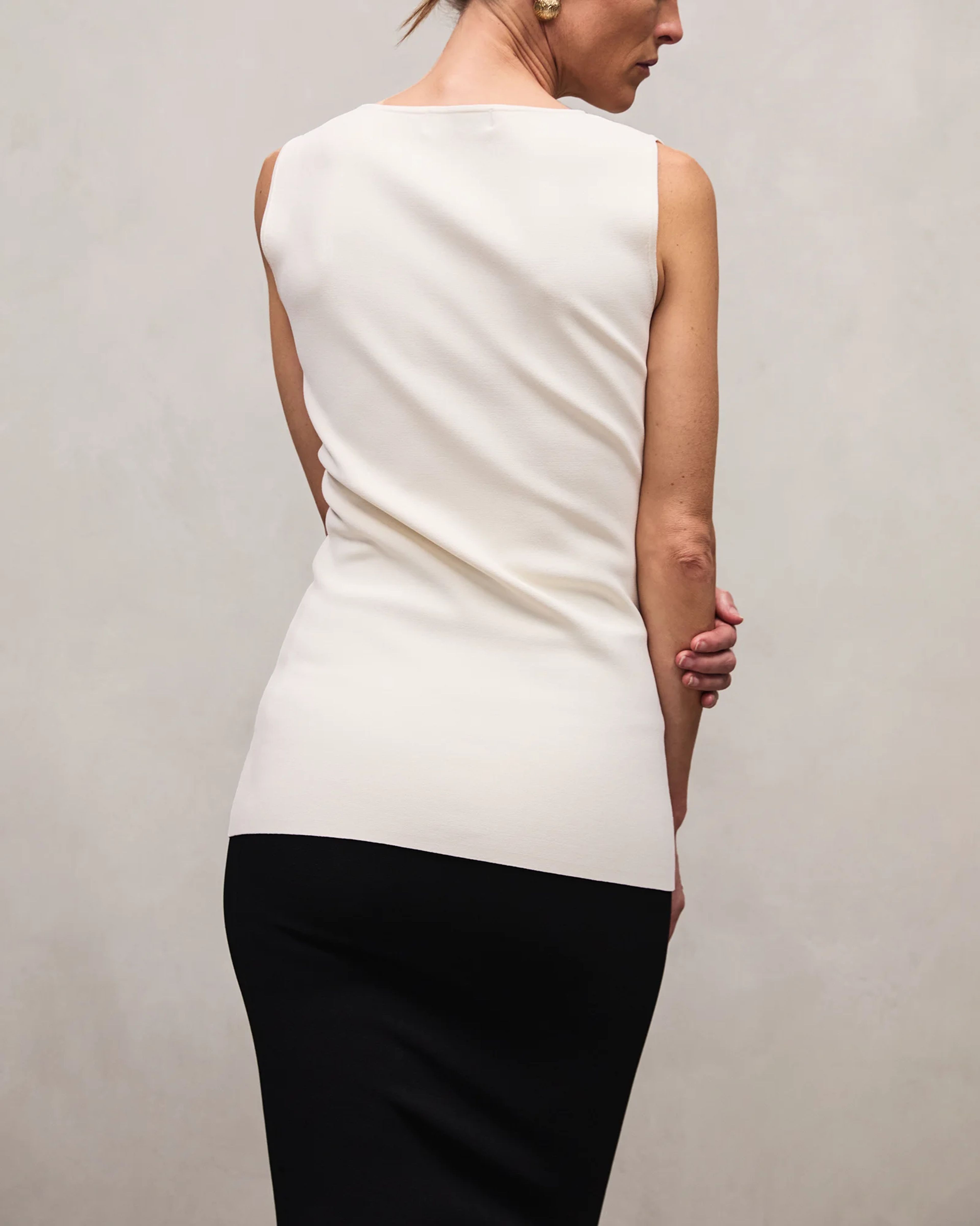 Boat Neck Top Off White - Image 3
