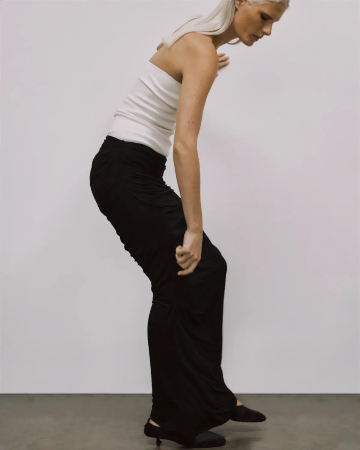 entire studioブラック ロングタイトスカートDrape Skirt drape skirt black - entire studios