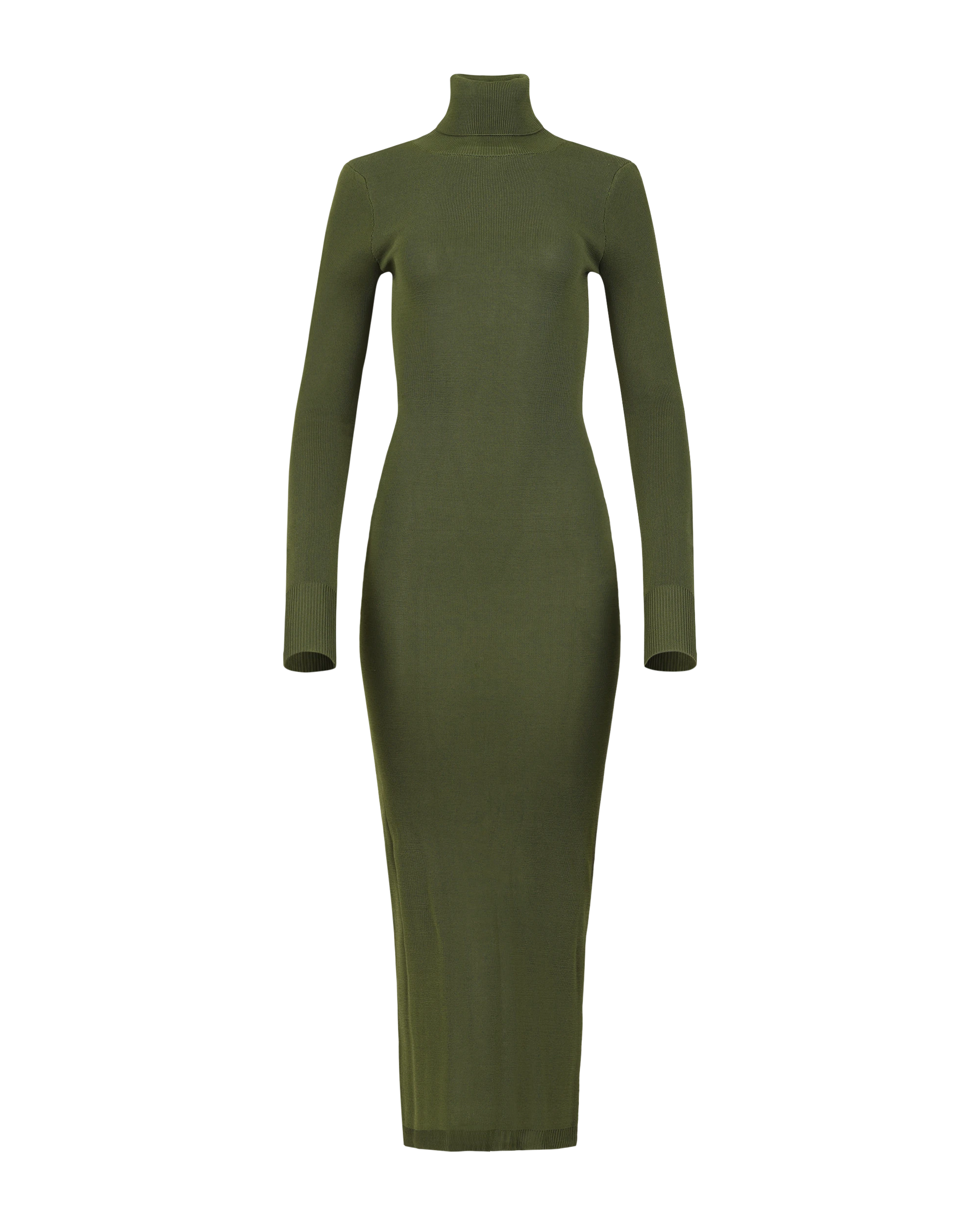 Turtleneck Midi Dress Moss - Image 4