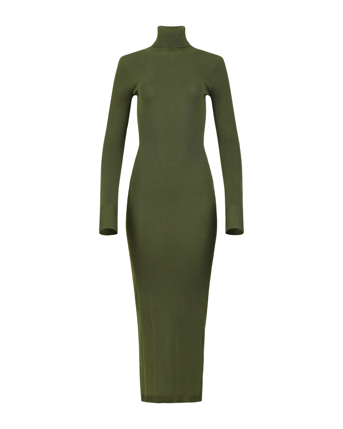 Turtleneck Midi Dress Moss - Image 4