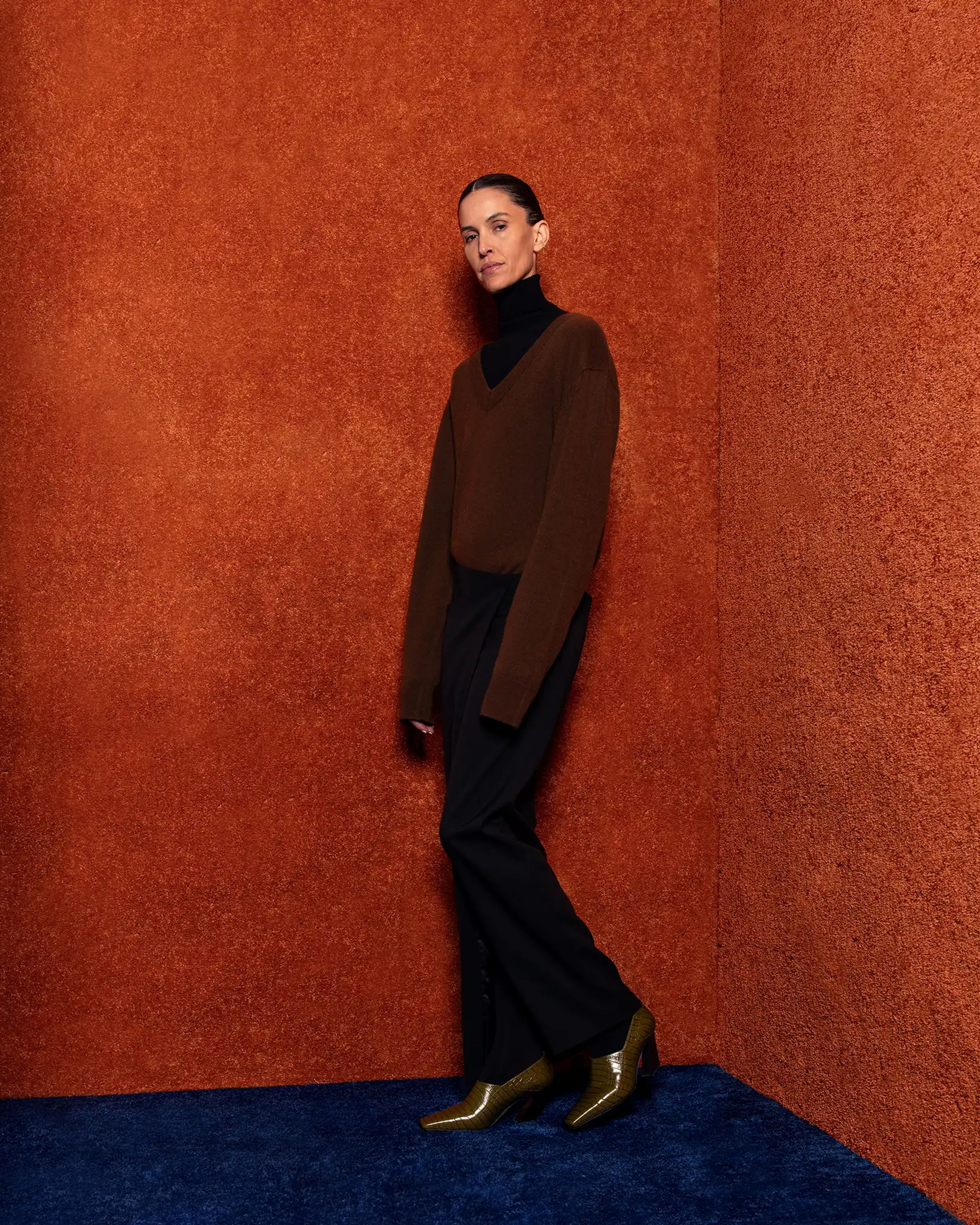 Wrap Skirt Black Wool - Image 1