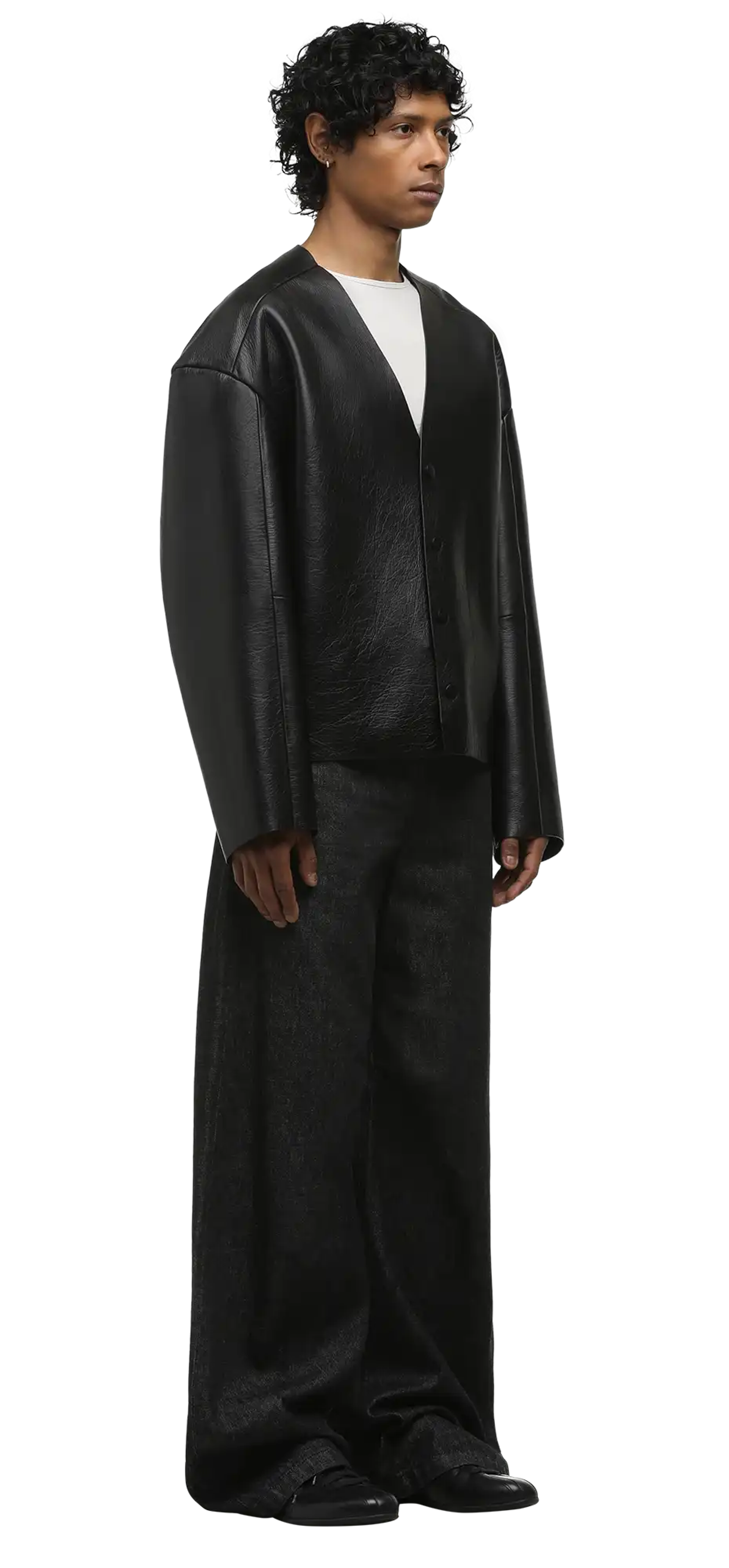 ジャケット・アウター entire studio leather jacket minimal leather jacket black leather - entire studios
