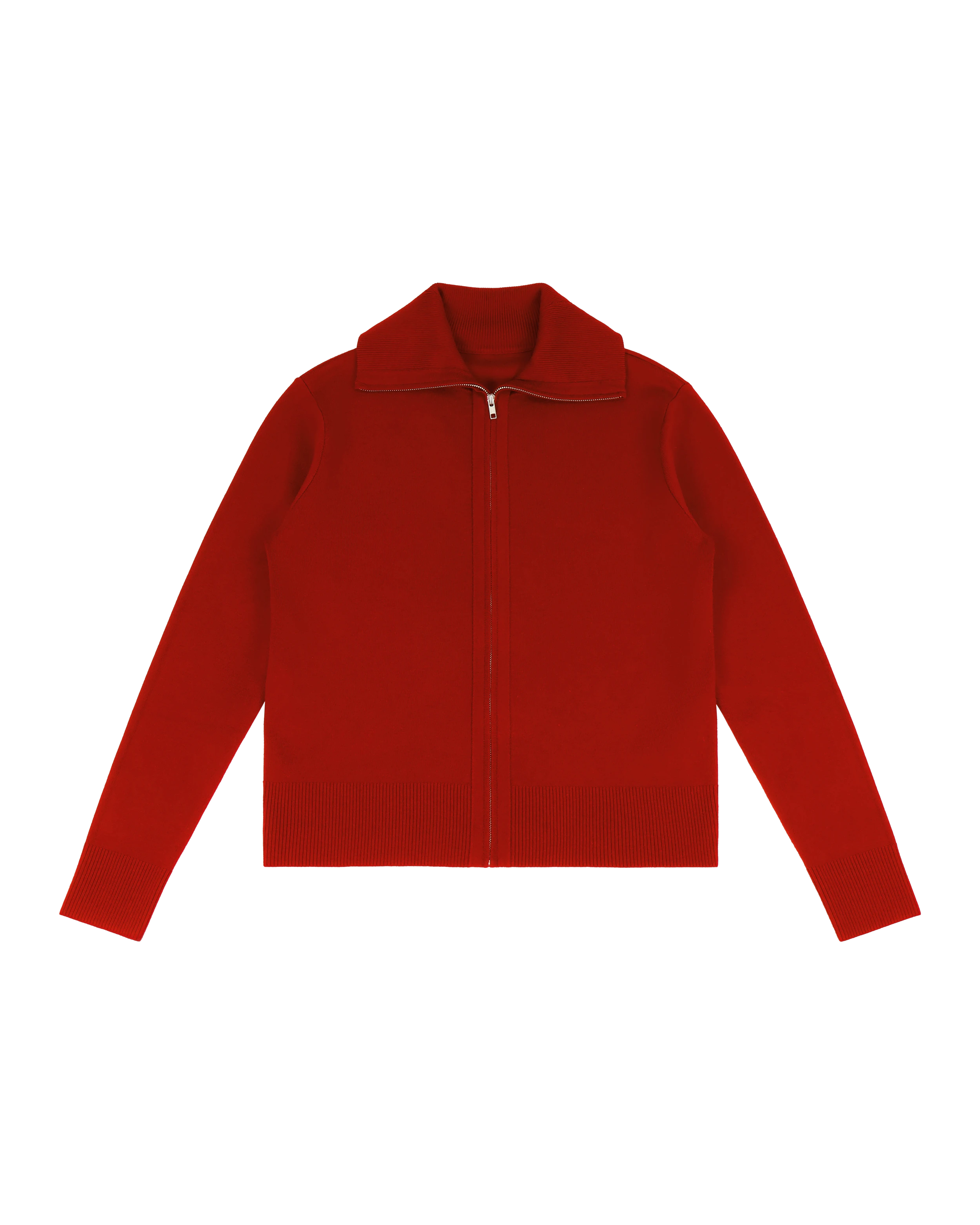 Knit Zip Up Jacket Cherry - Image 2