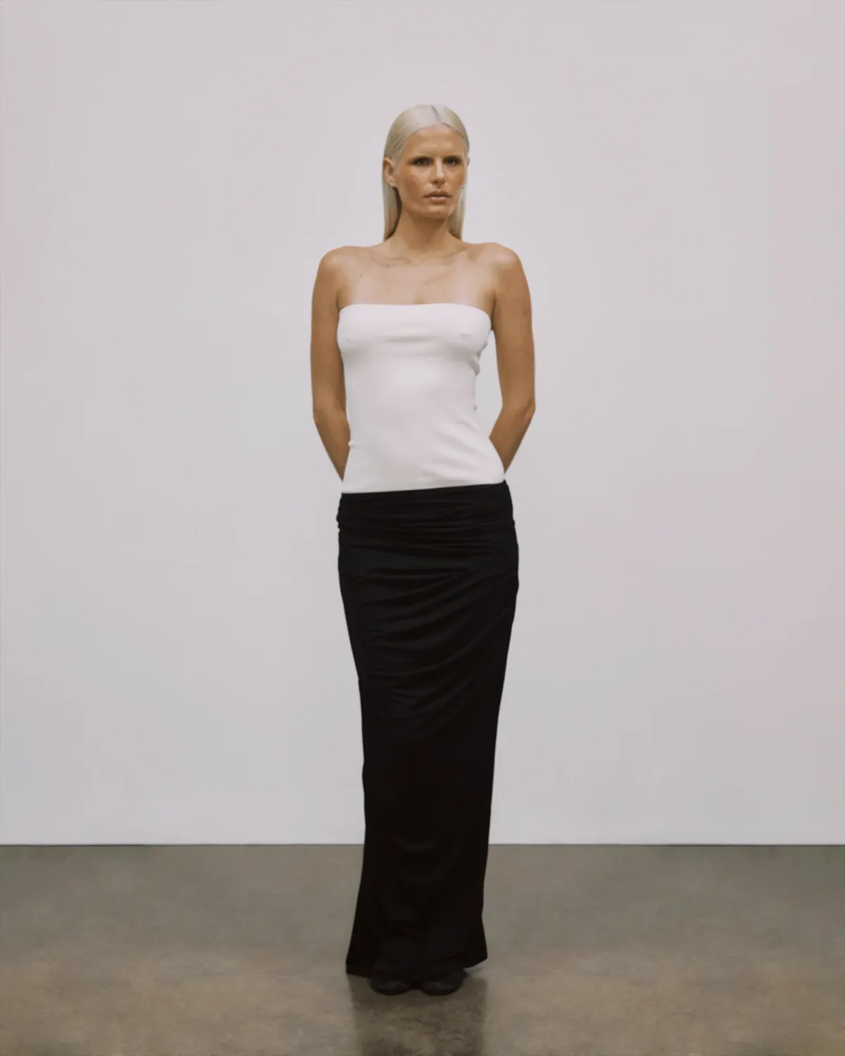 entire studioブラック ロングタイトスカートDrape Skirt drape skirt black - entire studios
